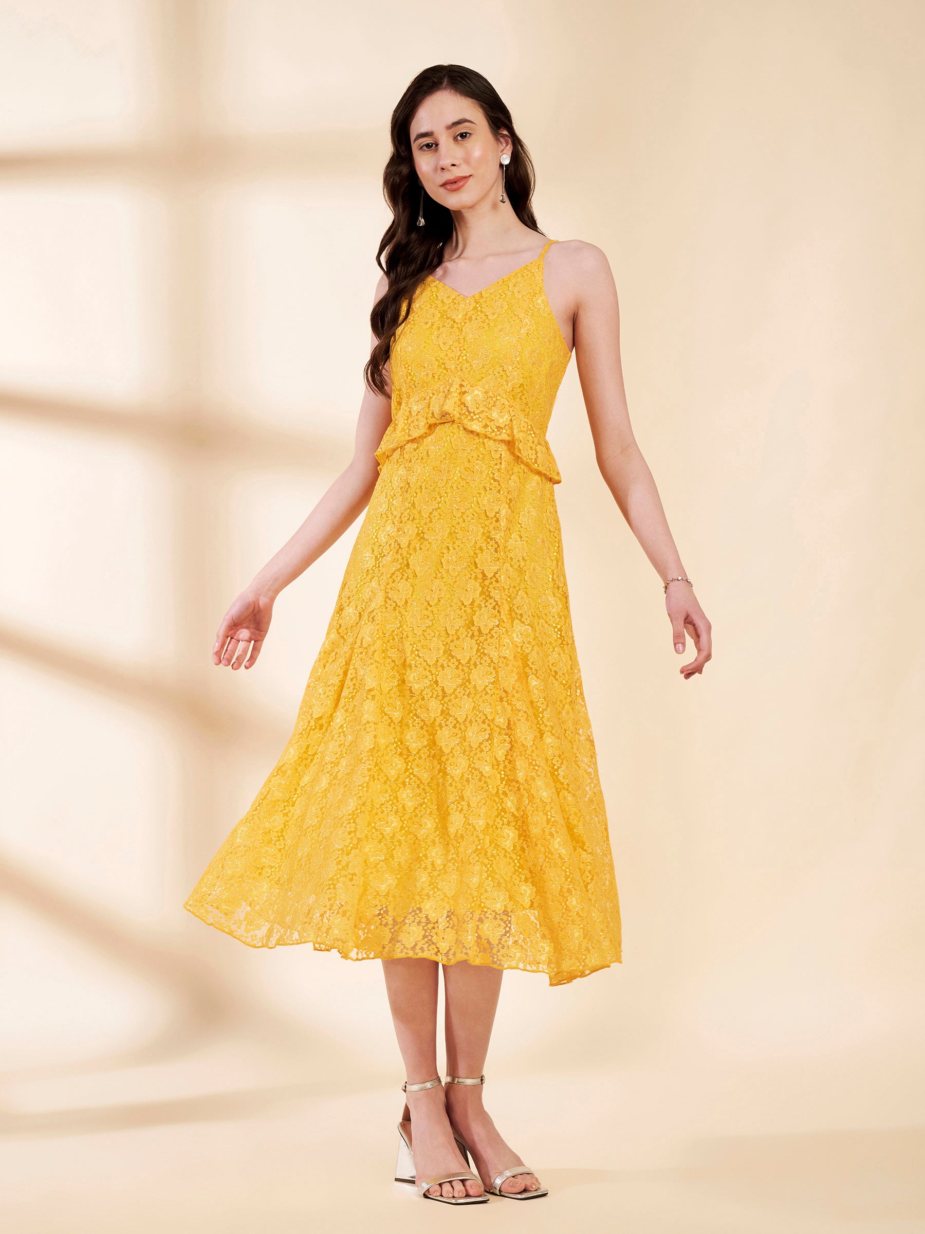 Paneled Lace Dress