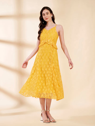 Paneled Lace Dress