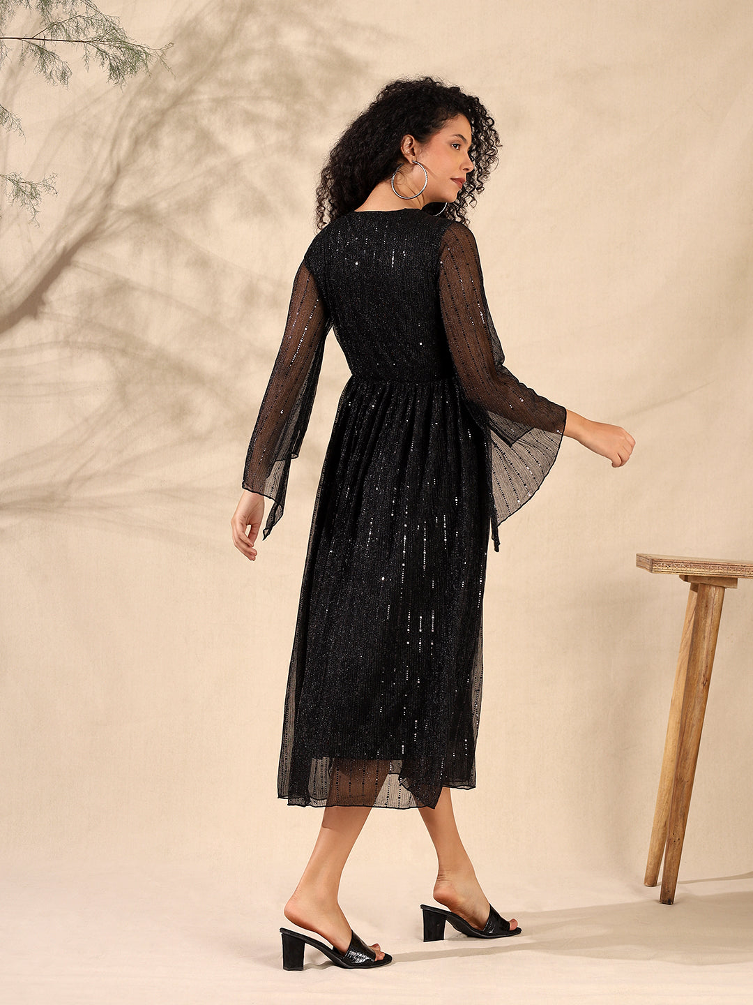 Glitter Fit & Flair Dress