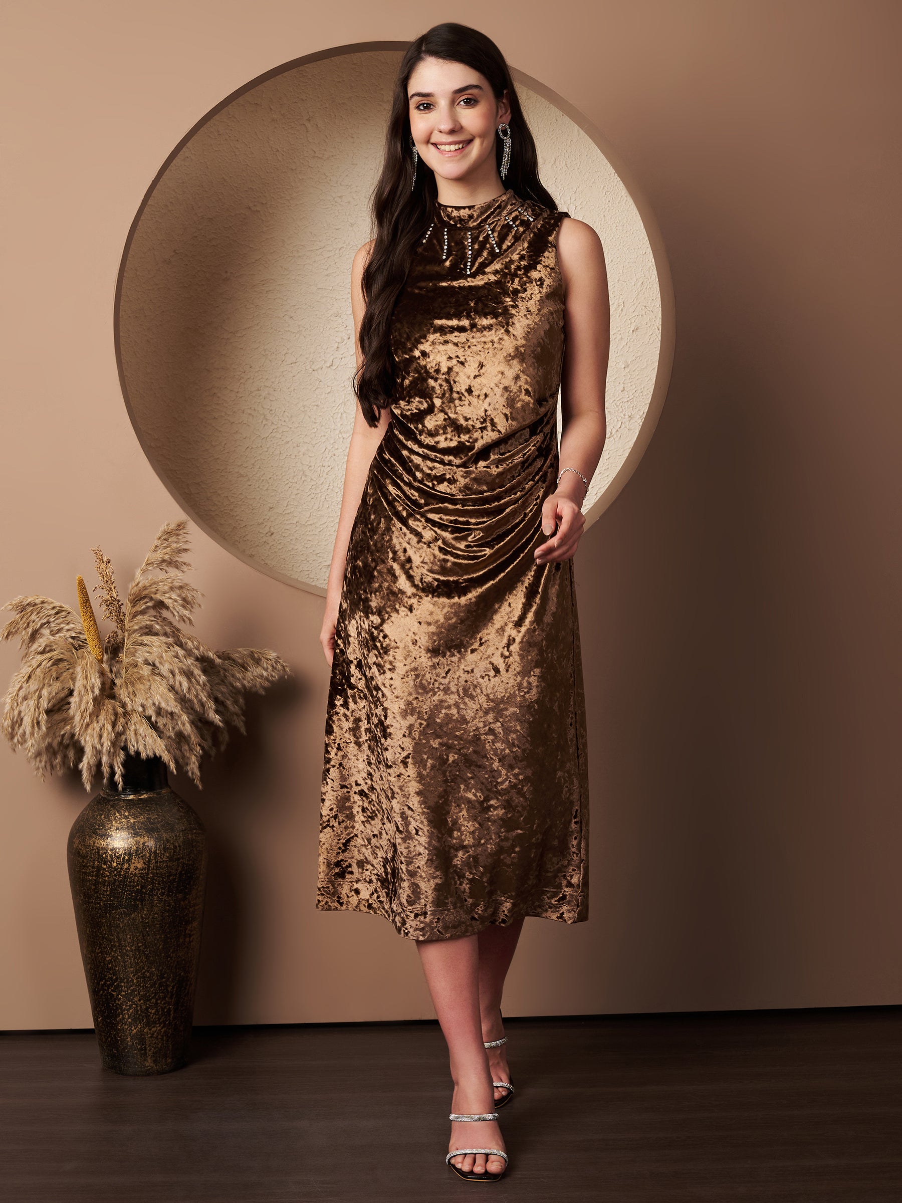 Embellished Velvet Dress