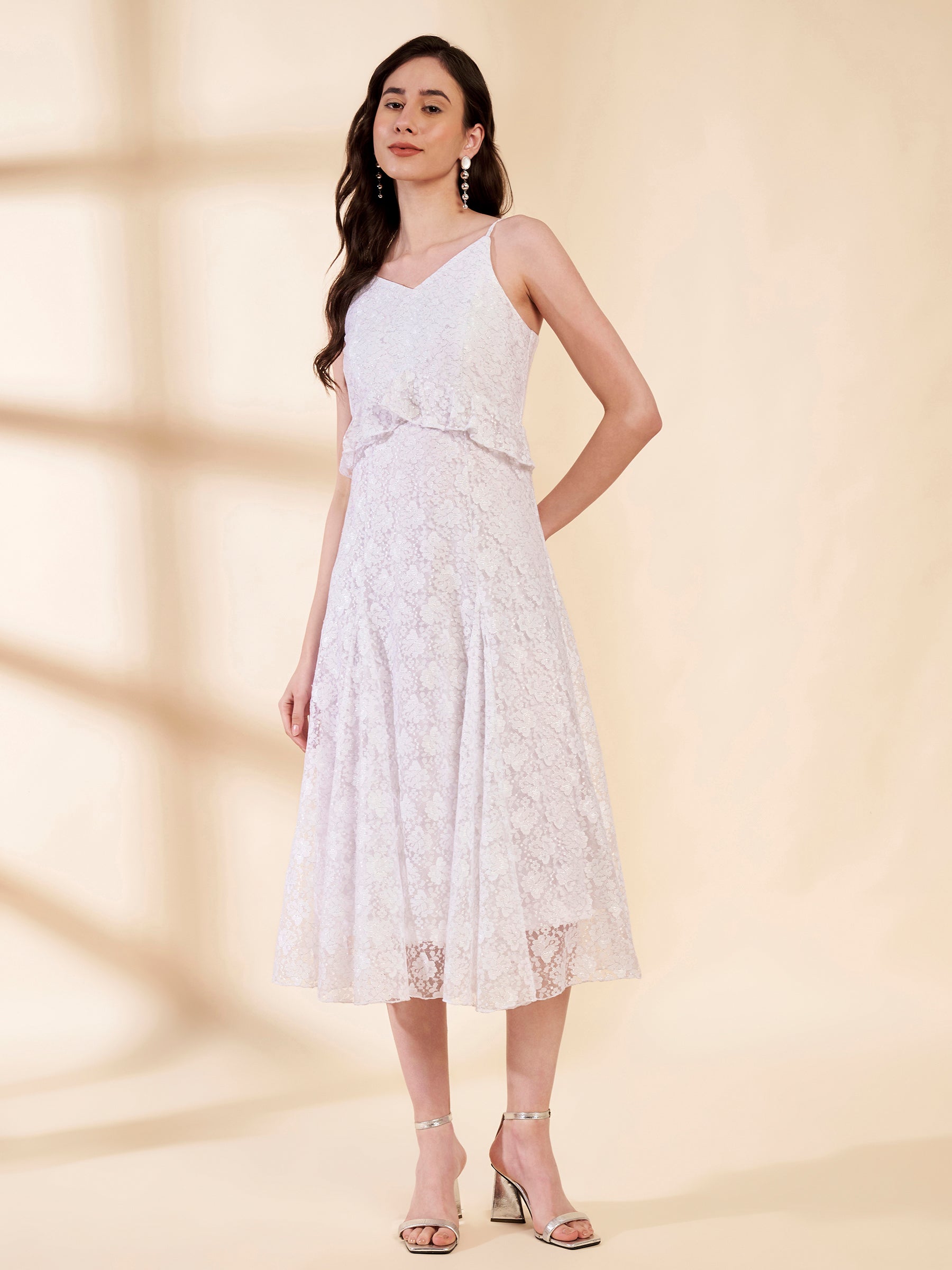 Paneled Lace Dress