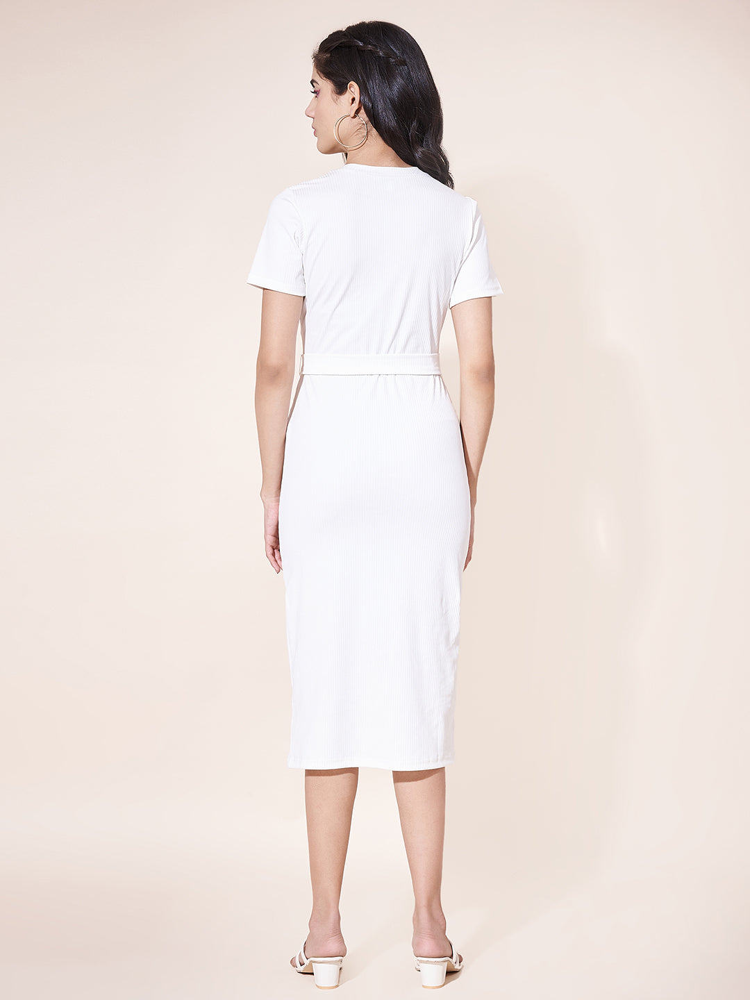 Classy White fitted Dress