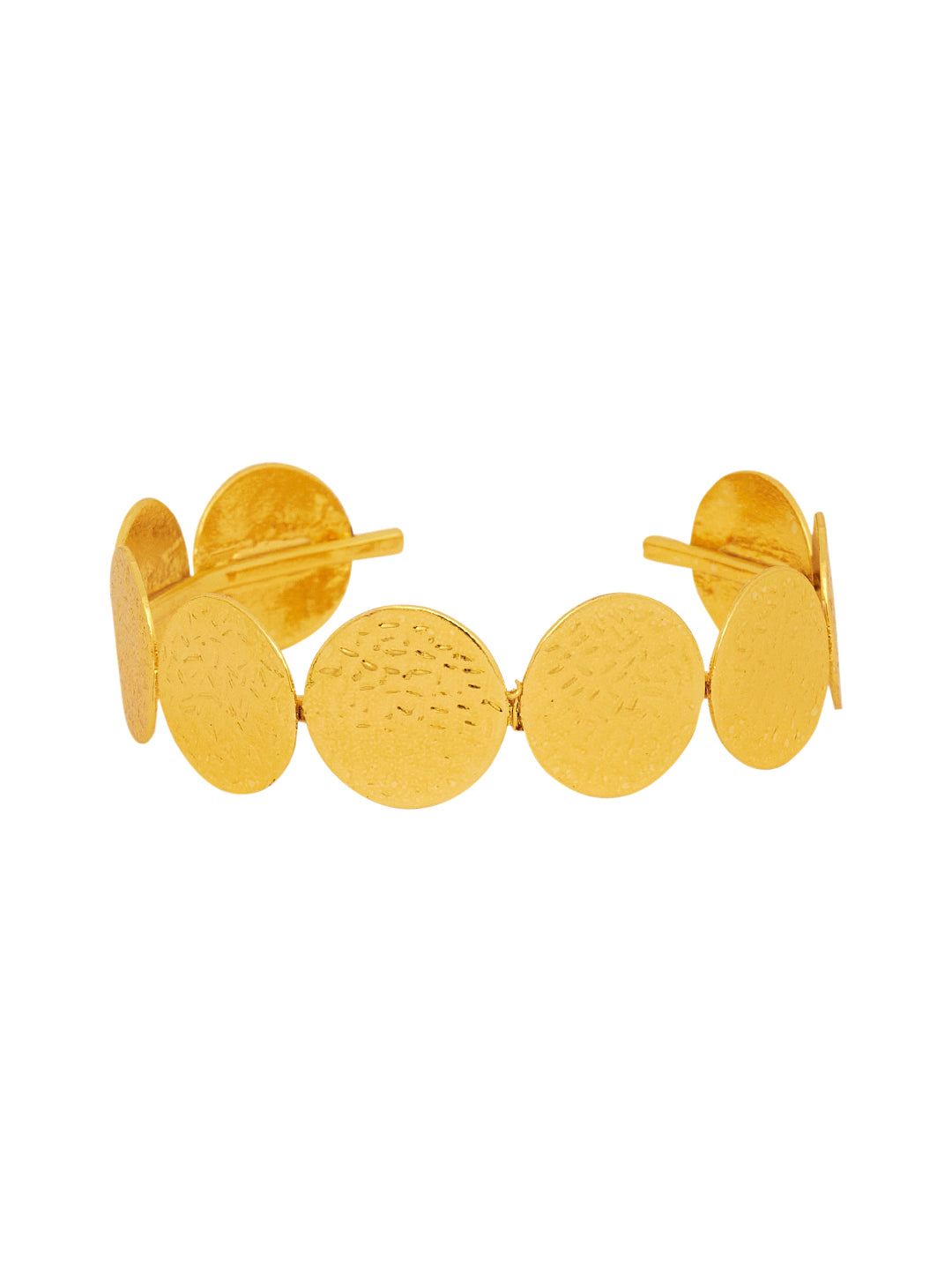 Women Gold-Plated Textured Adjustable Bangle Style Bracelet