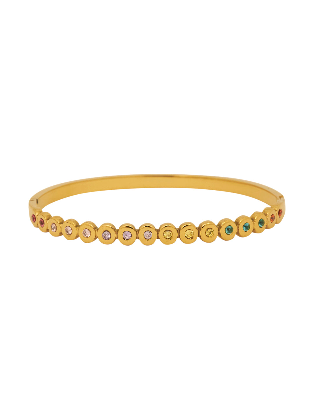Women Cubic Zirconia Gold-Plated Cuff Bracelet