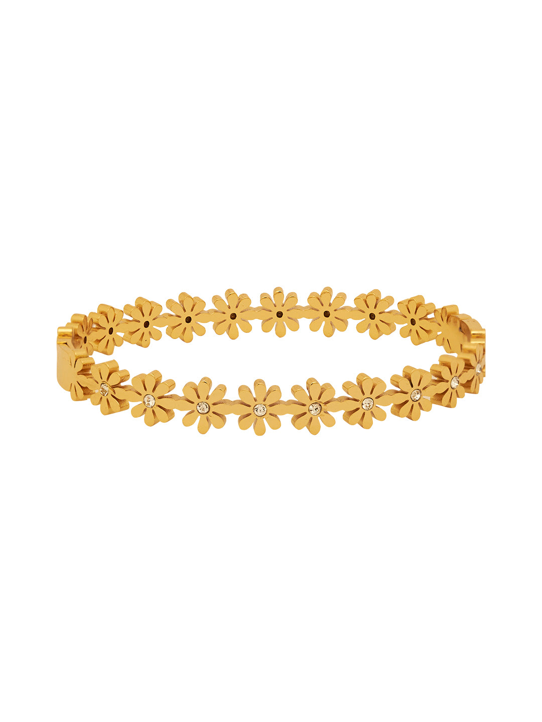 Women Gold-Plated Floral Wraparound Bracelet