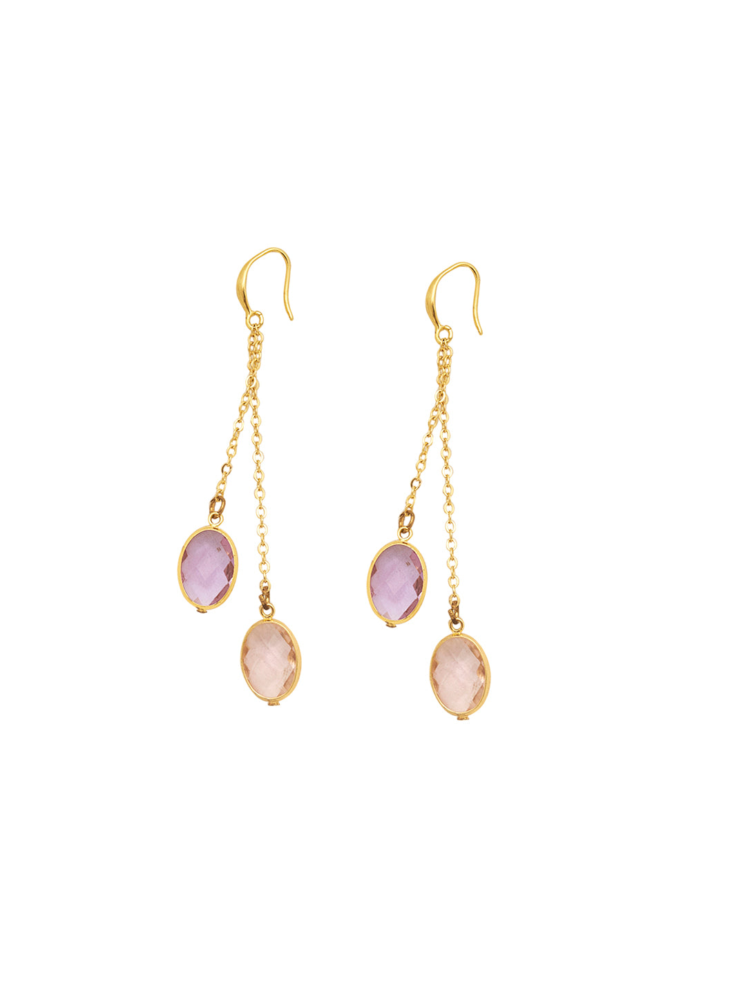 Gold Plated Anti-Tarnish Stainless Steel Double Layered Earrings