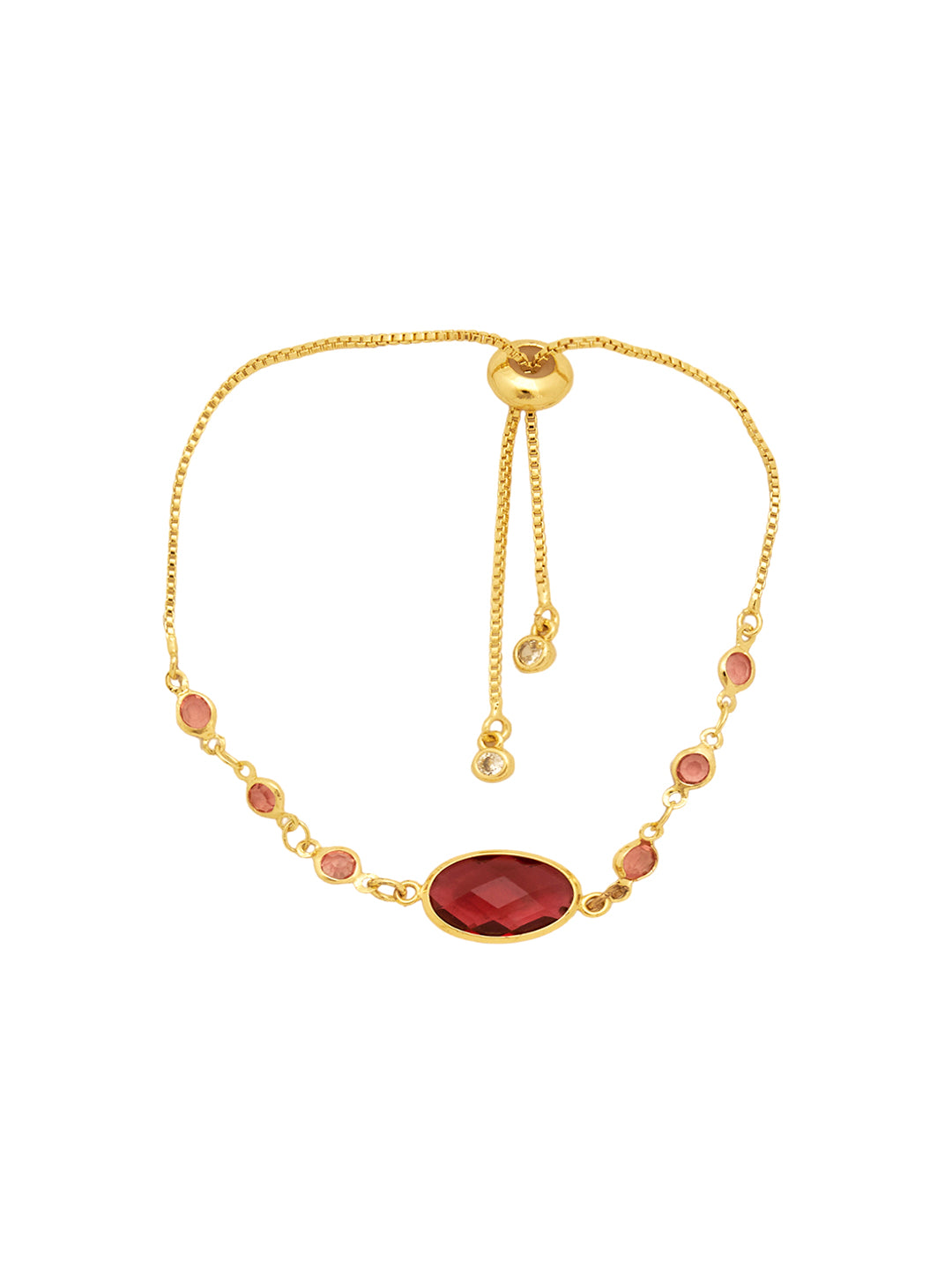 Women Cubic Zirconia Gold-Plated Link Bracelet
