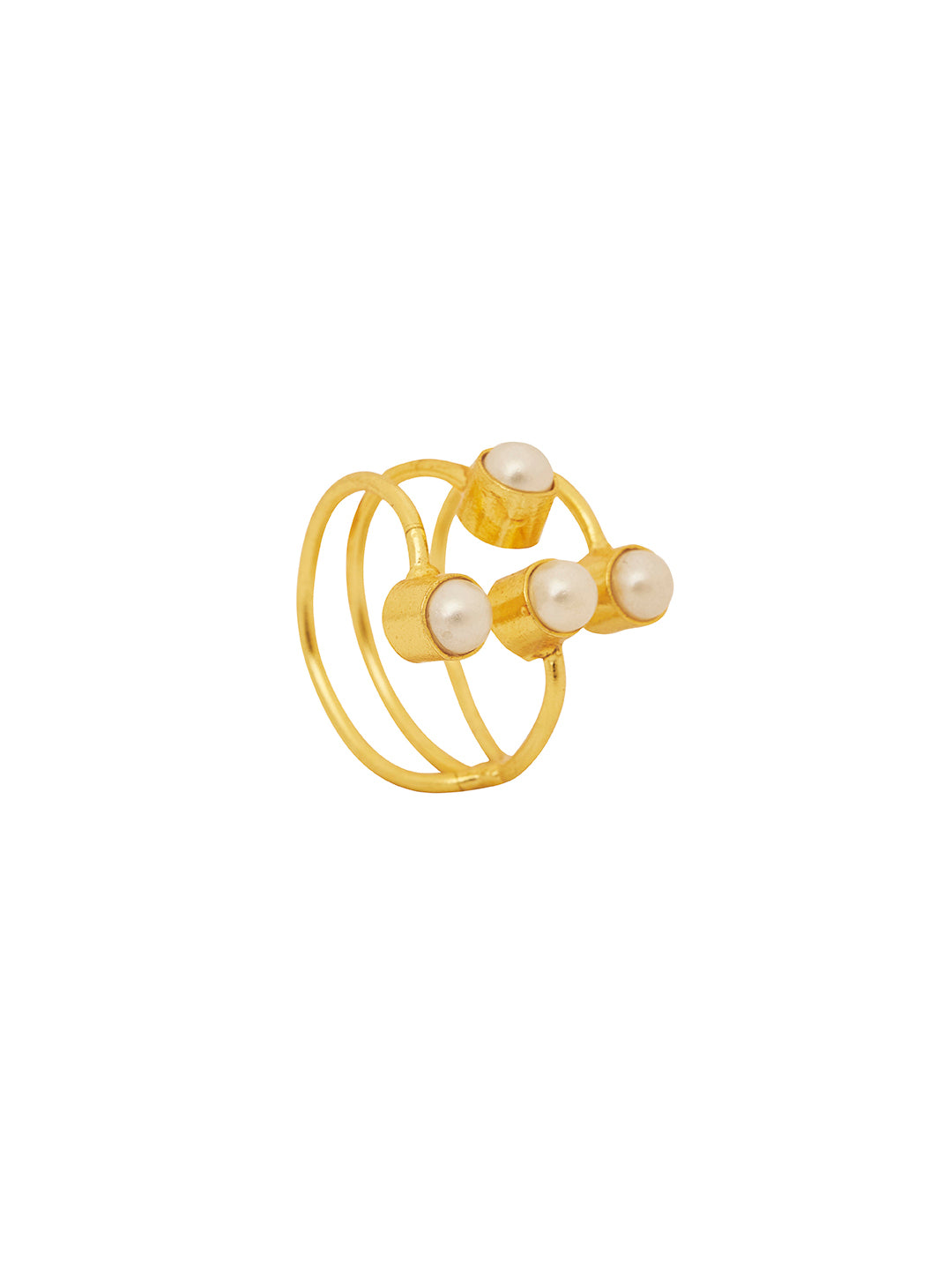 Women Stainless Steel Gold-Plated Finger Ring