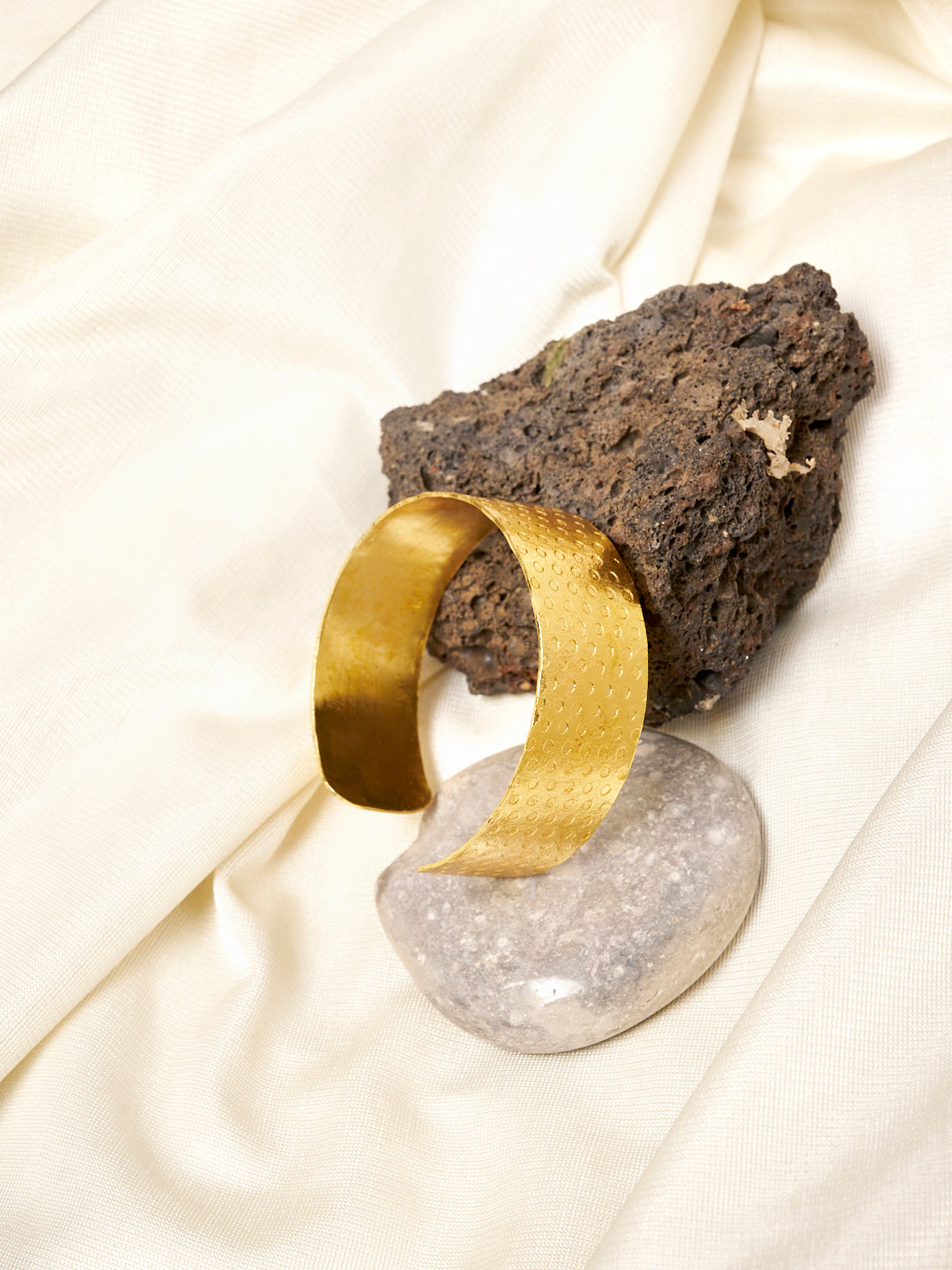Women Brass Gold-Plated Cuff Bracelet