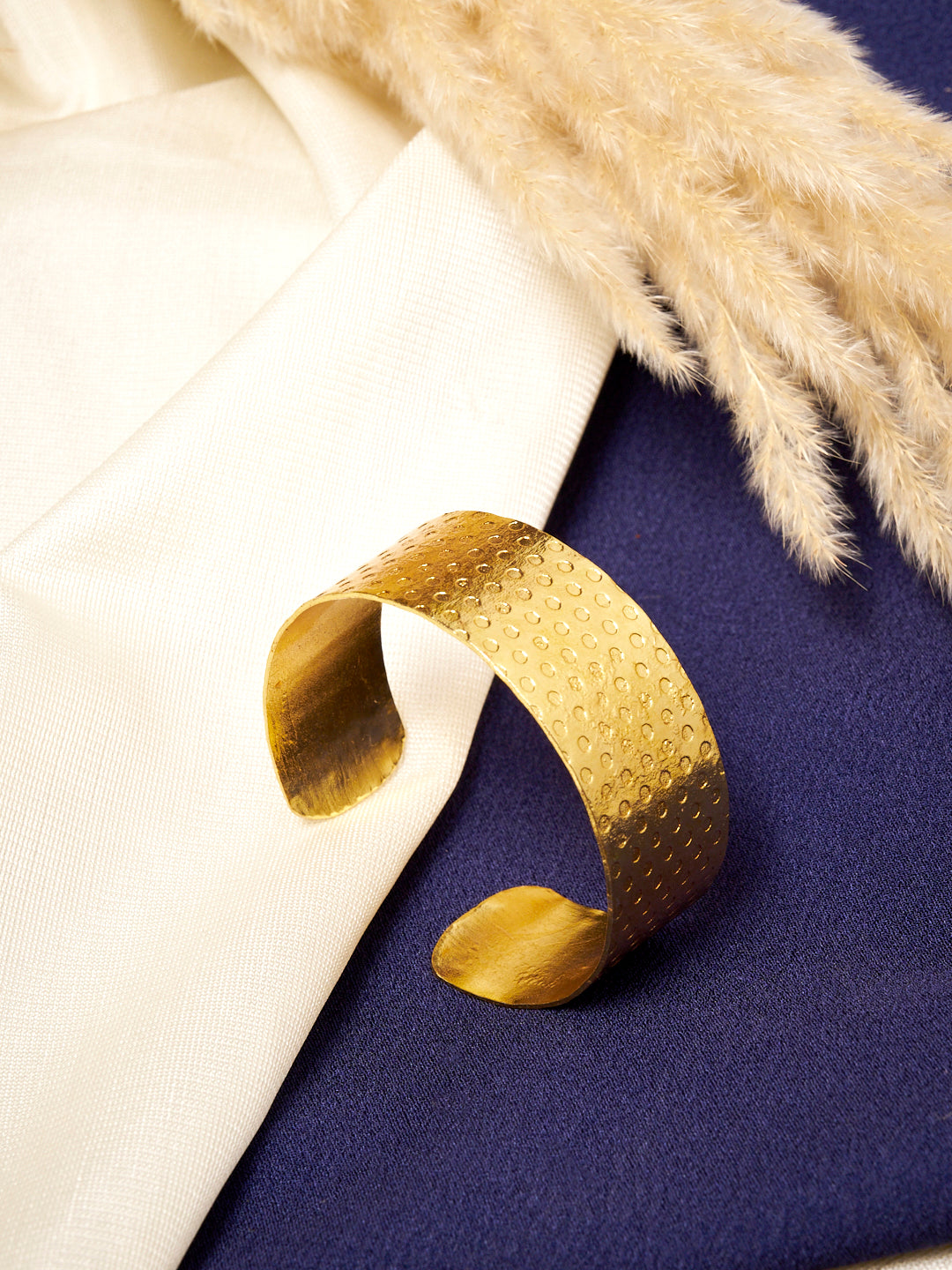 Women Brass Gold-Plated Cuff Bracelet