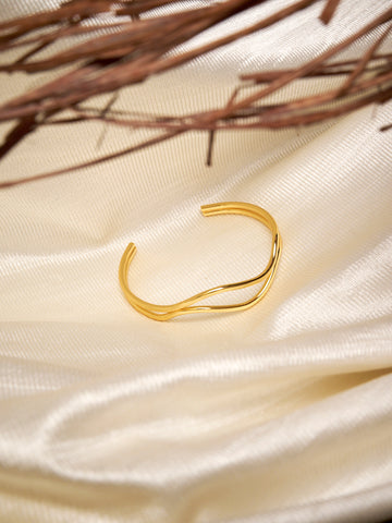 Women 14K Gold Plated Stainless Steel Designer Bracelet