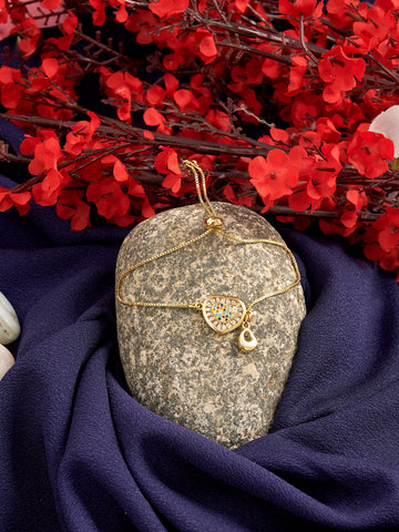 Women Gold-Plated Heart Wraparound Charm Bracelet