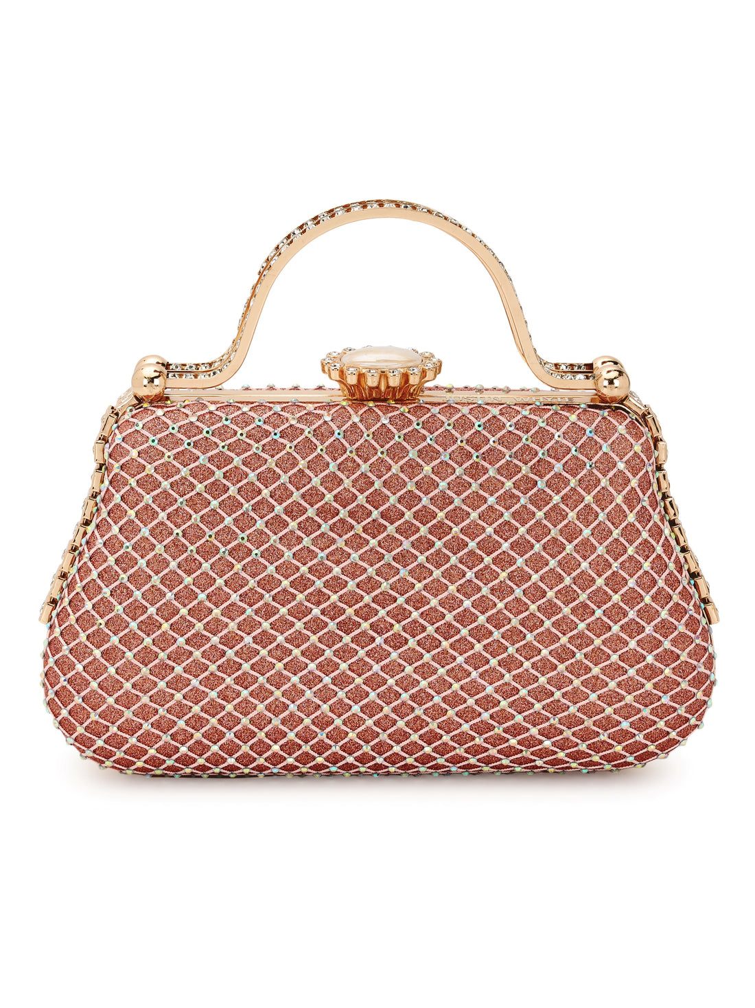 Embellished Rose Gold Clutch