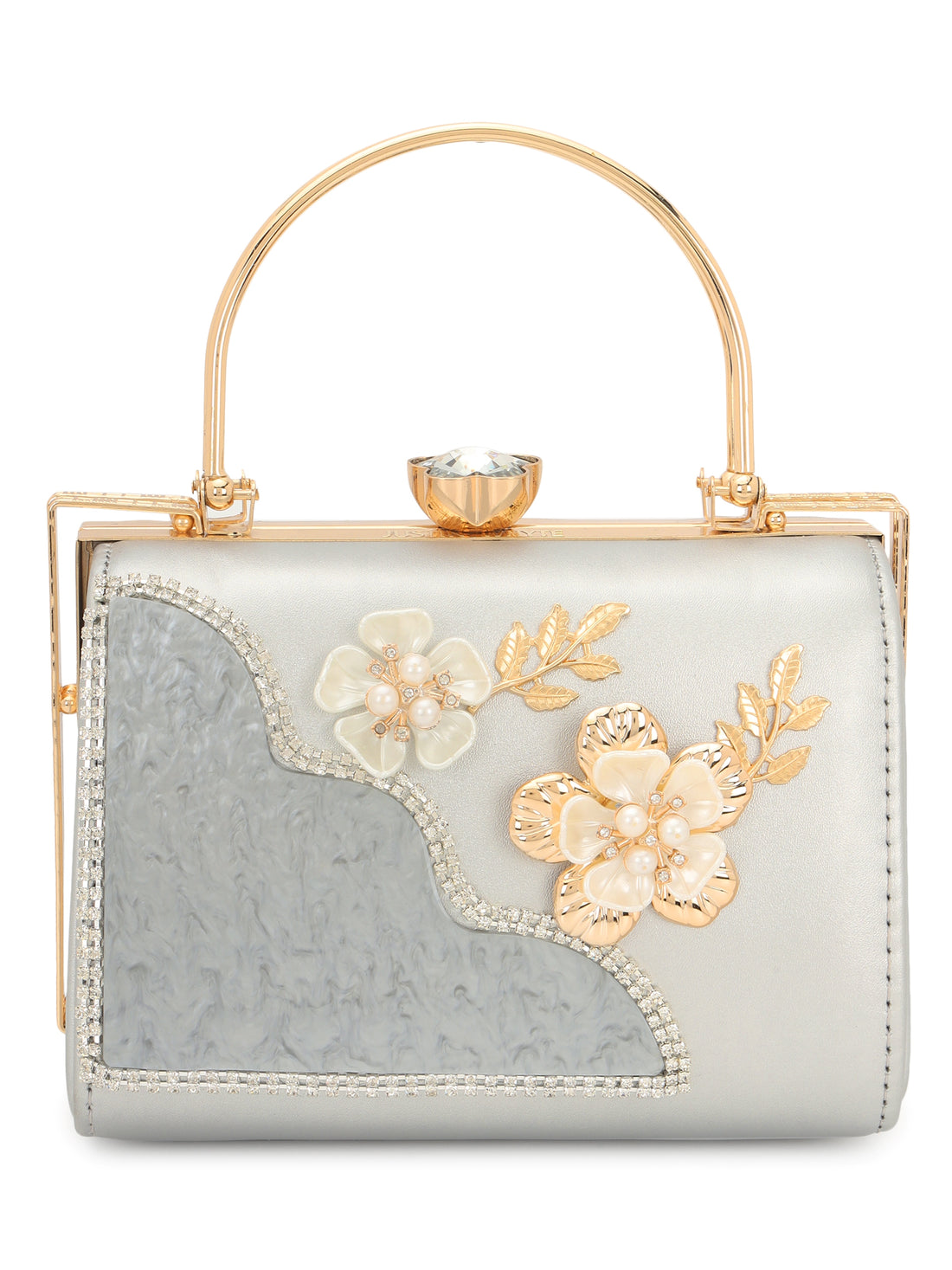 Embellished Silver Handbag