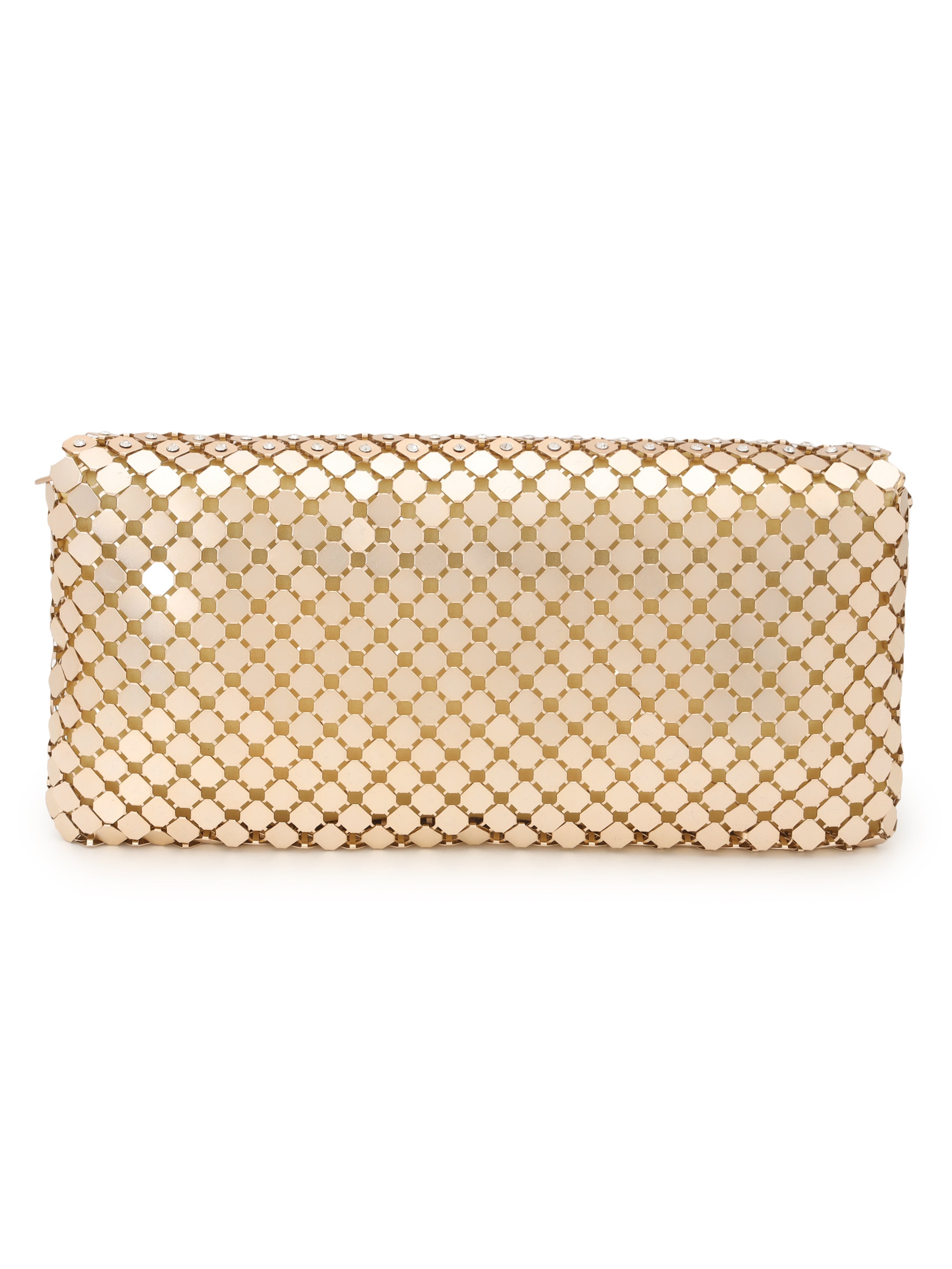 Embellished Golden Metallic Sling Bag