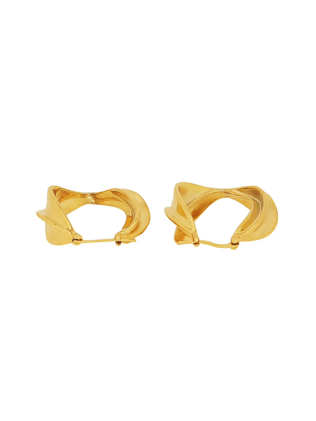 Women Gold Plated Contemporary Hoop Earrings