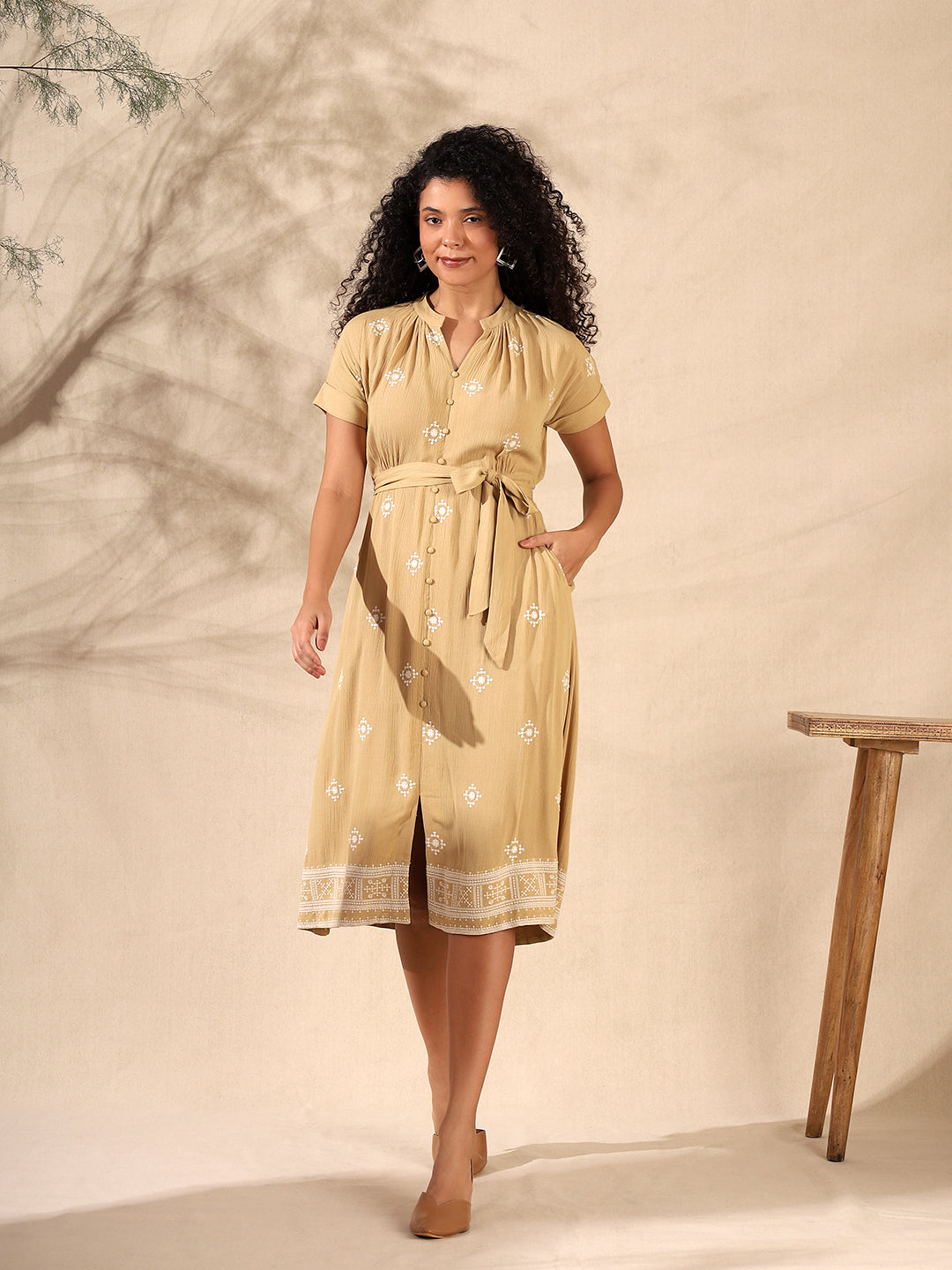 Embroidered Sheath Dress