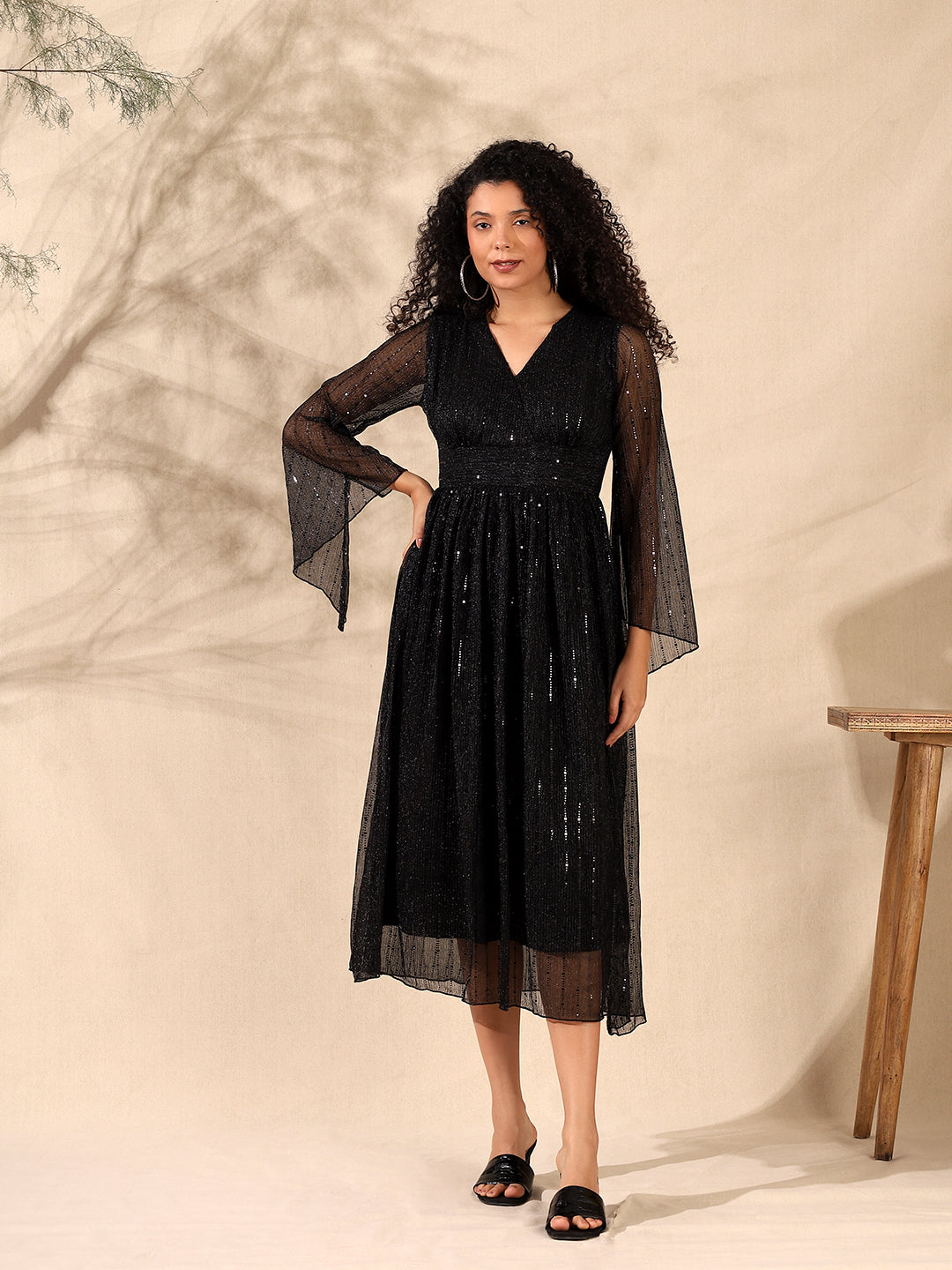 Glitter Fit & Flair Dress