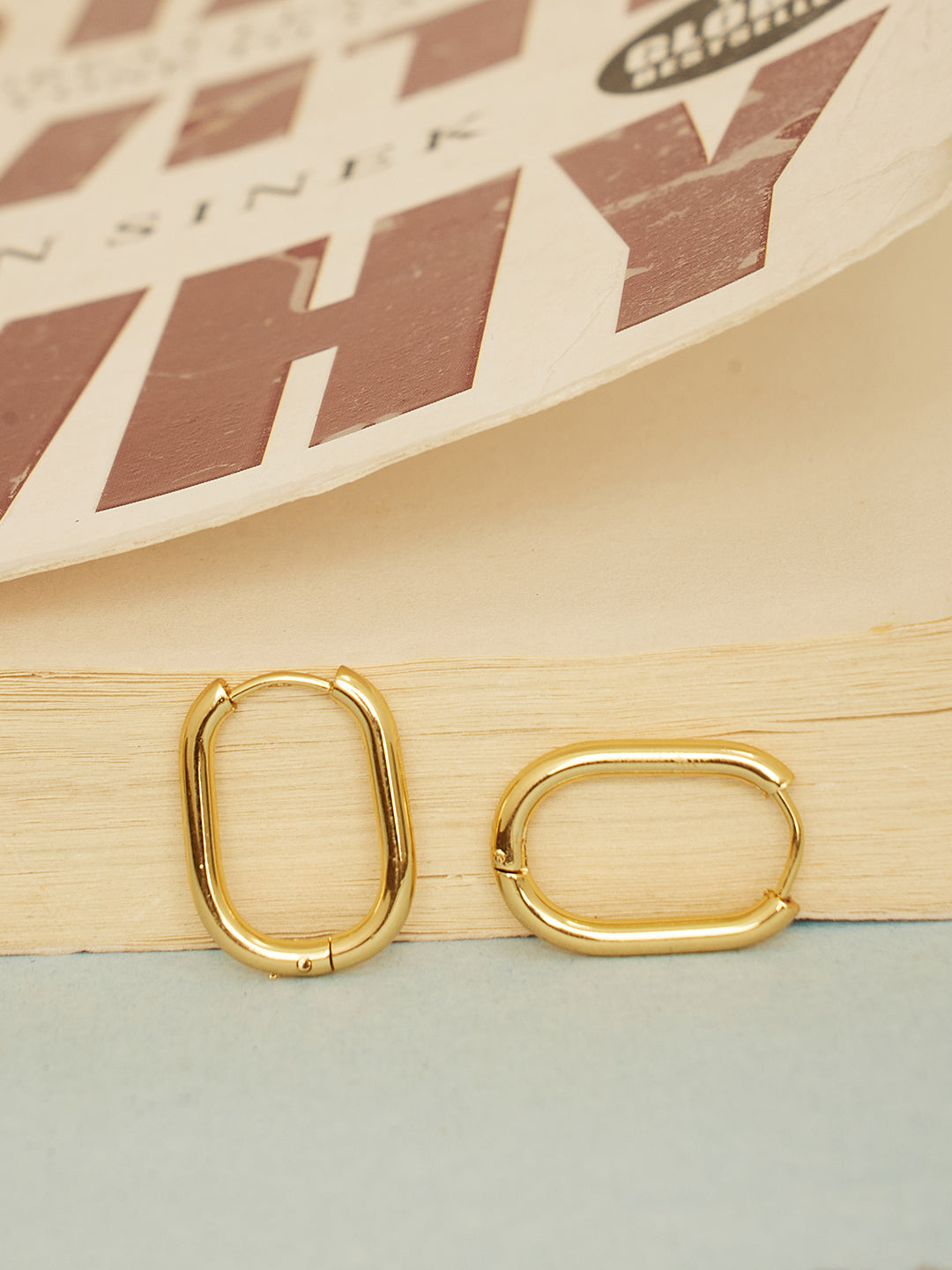Gold-Plated Square Hoop Earrings