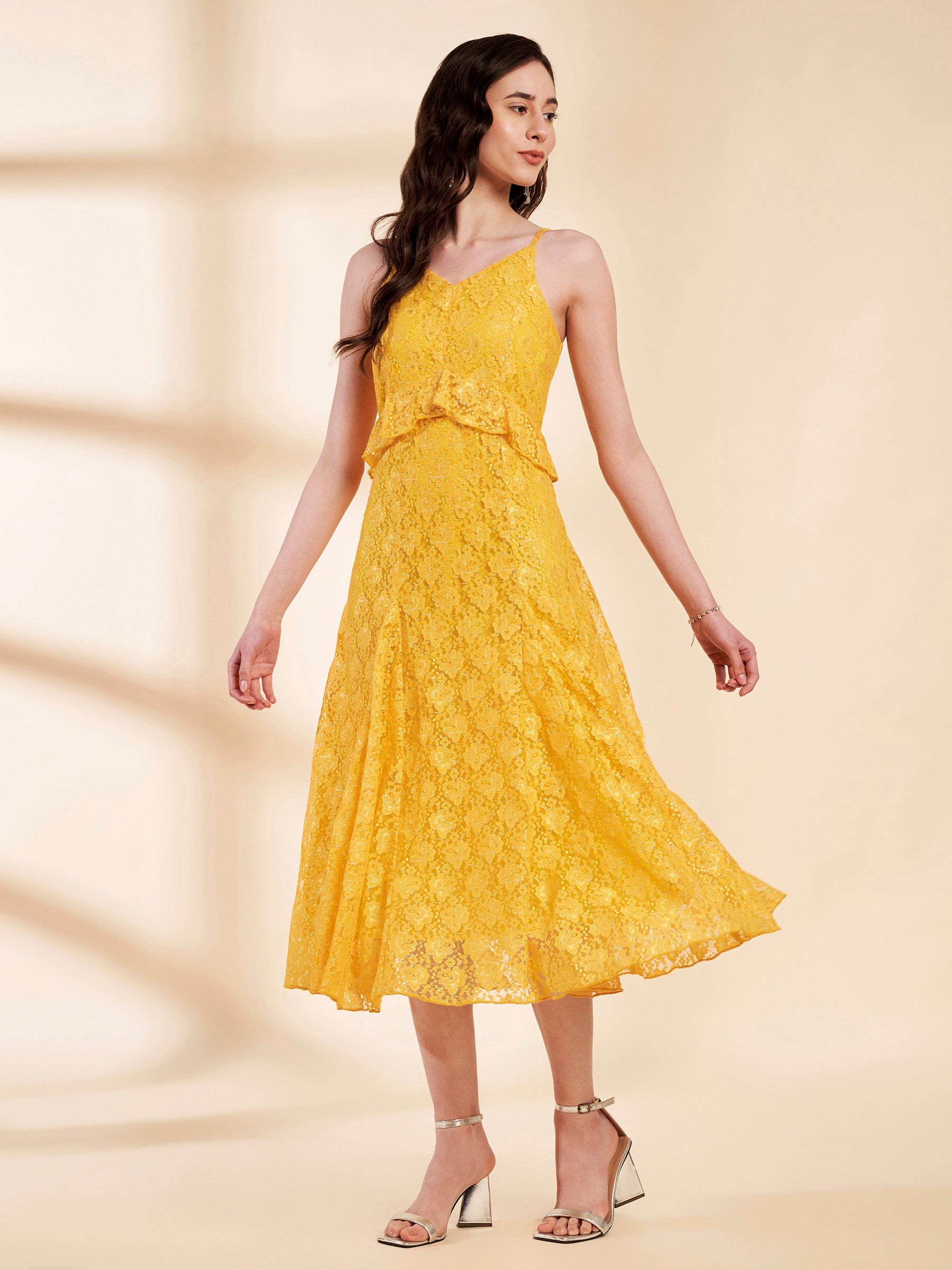 Paneled Lace Dress