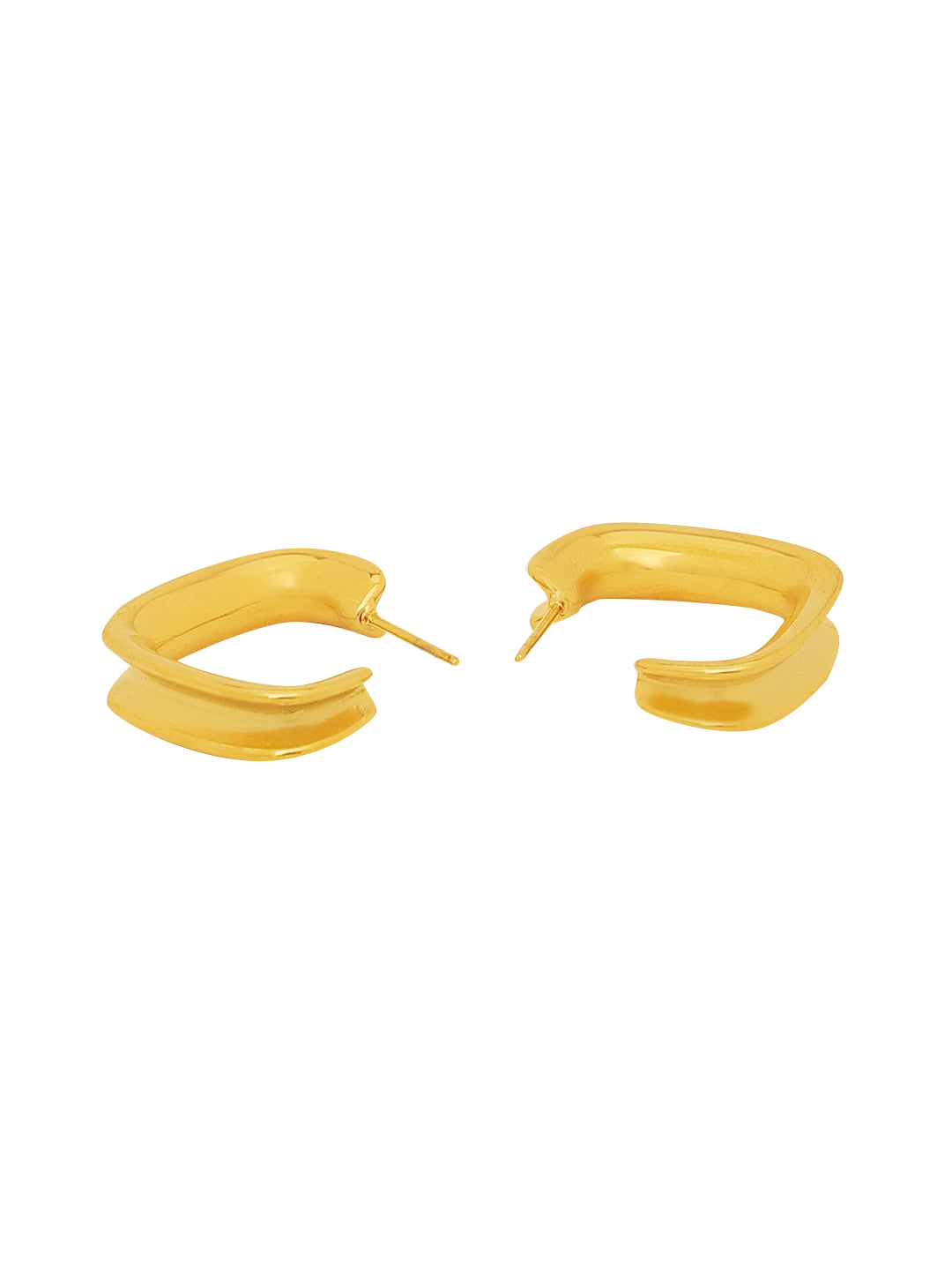 Gold Plated Square Loop Earrings