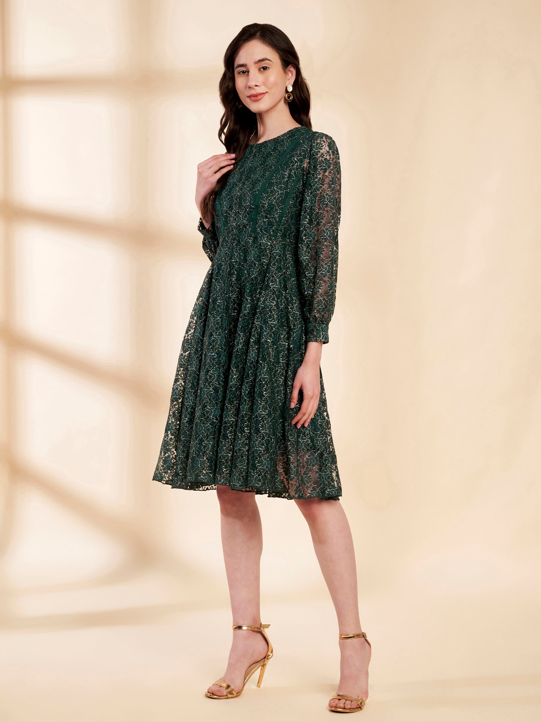 Paneled Lace Dress