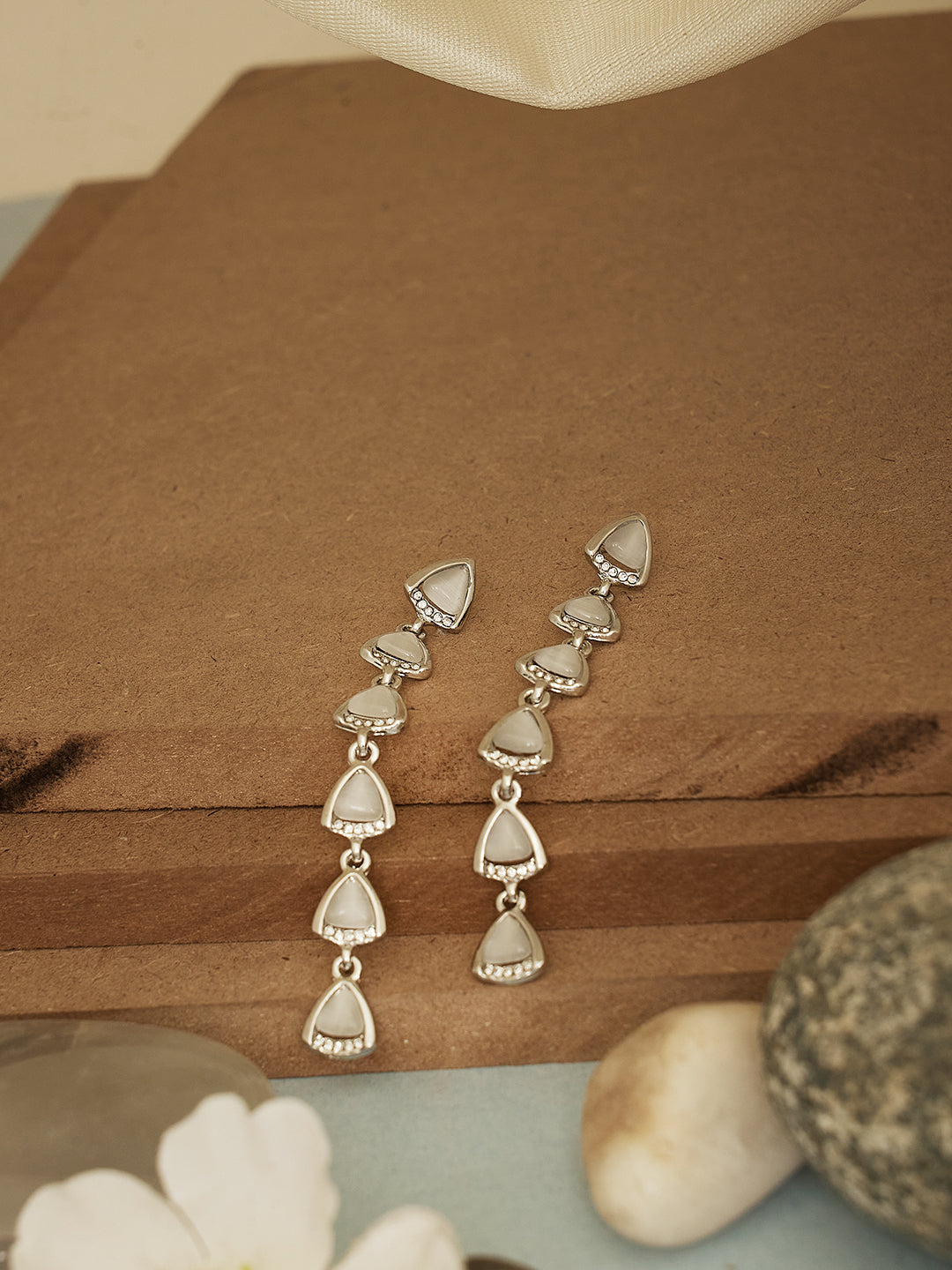 Women Pearls Studded Drop Earrings