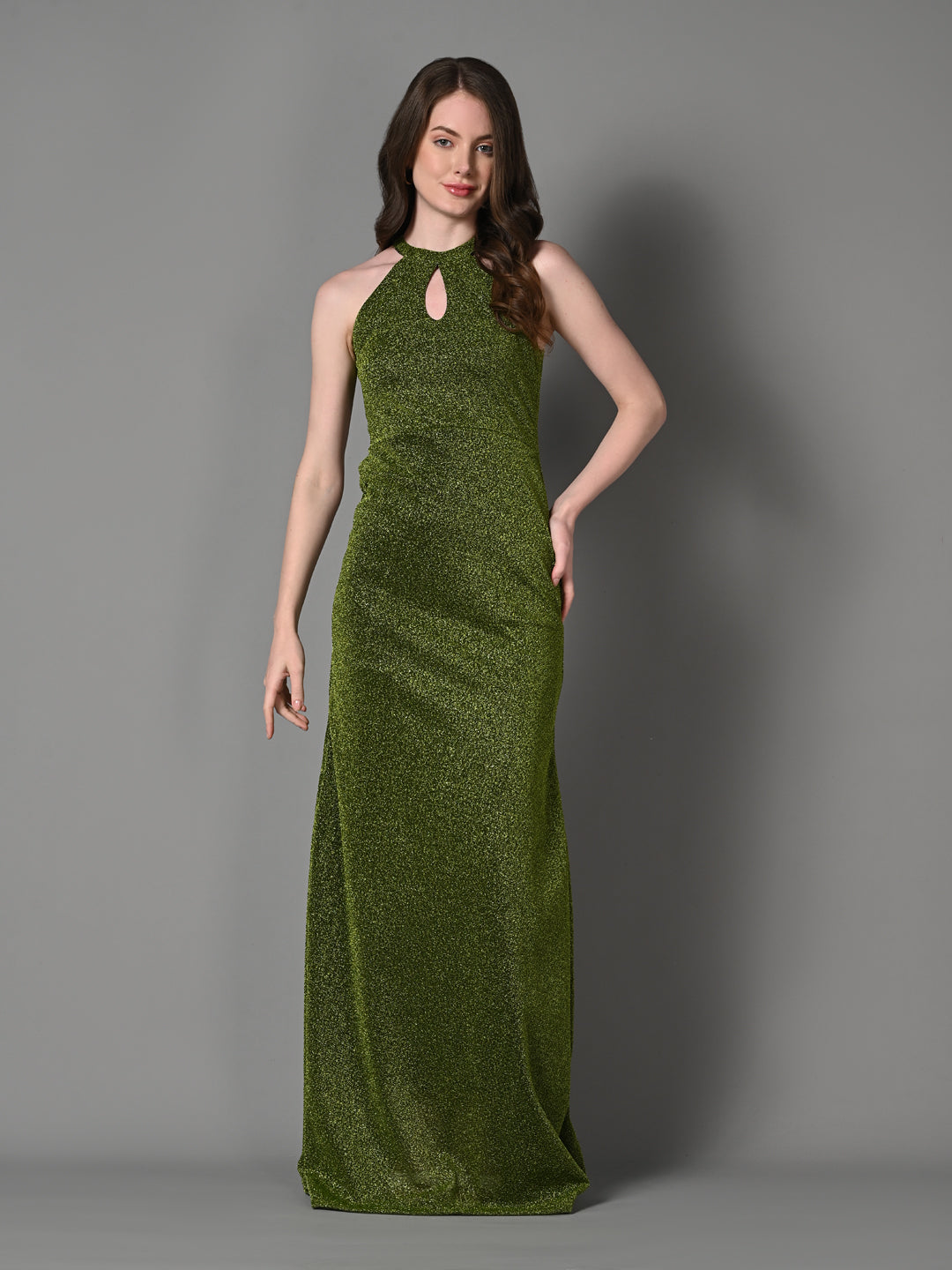 Embellished Green Gown Party Dress