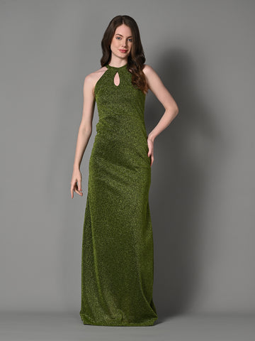 Embellished Green Gown Party Dress