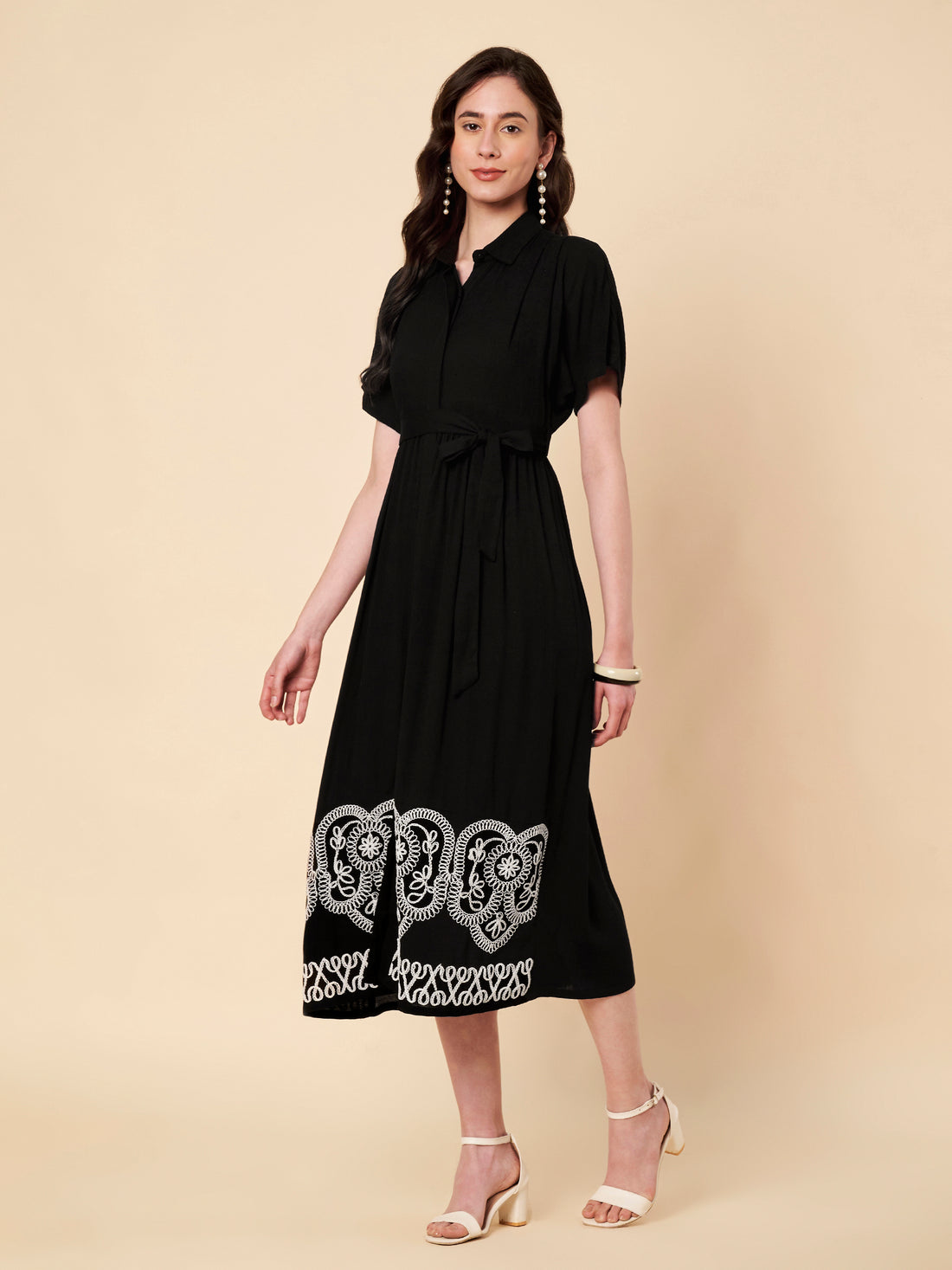 Embroidered Border Dress
