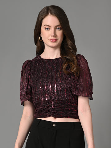Embellished Purple Party Top