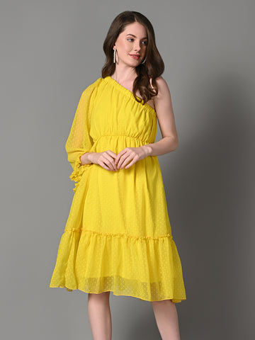Spring Cotton One-shoulder Dress