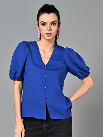 Classy Blue Shirt Top