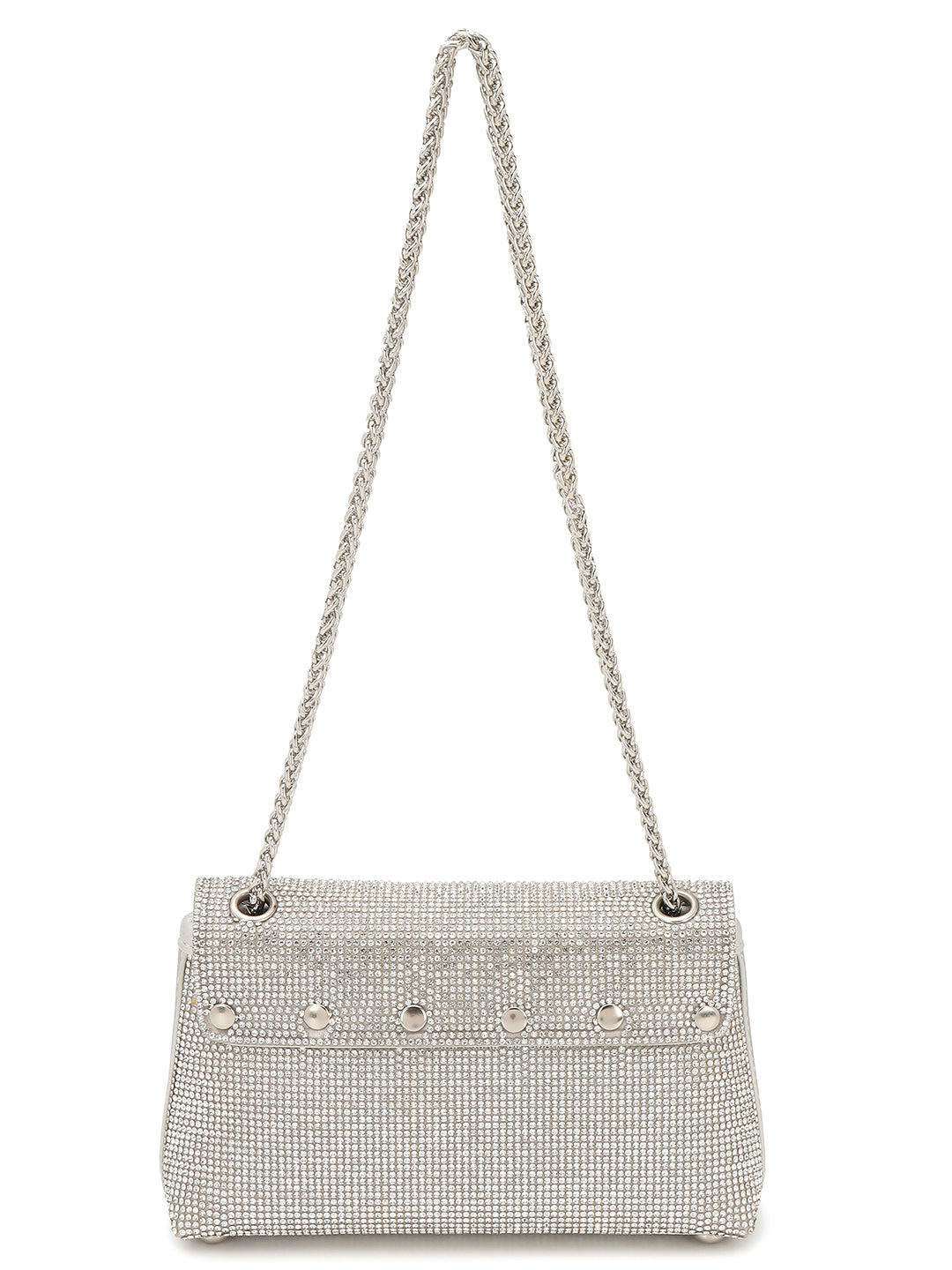 Embellished Silver Sling Bag