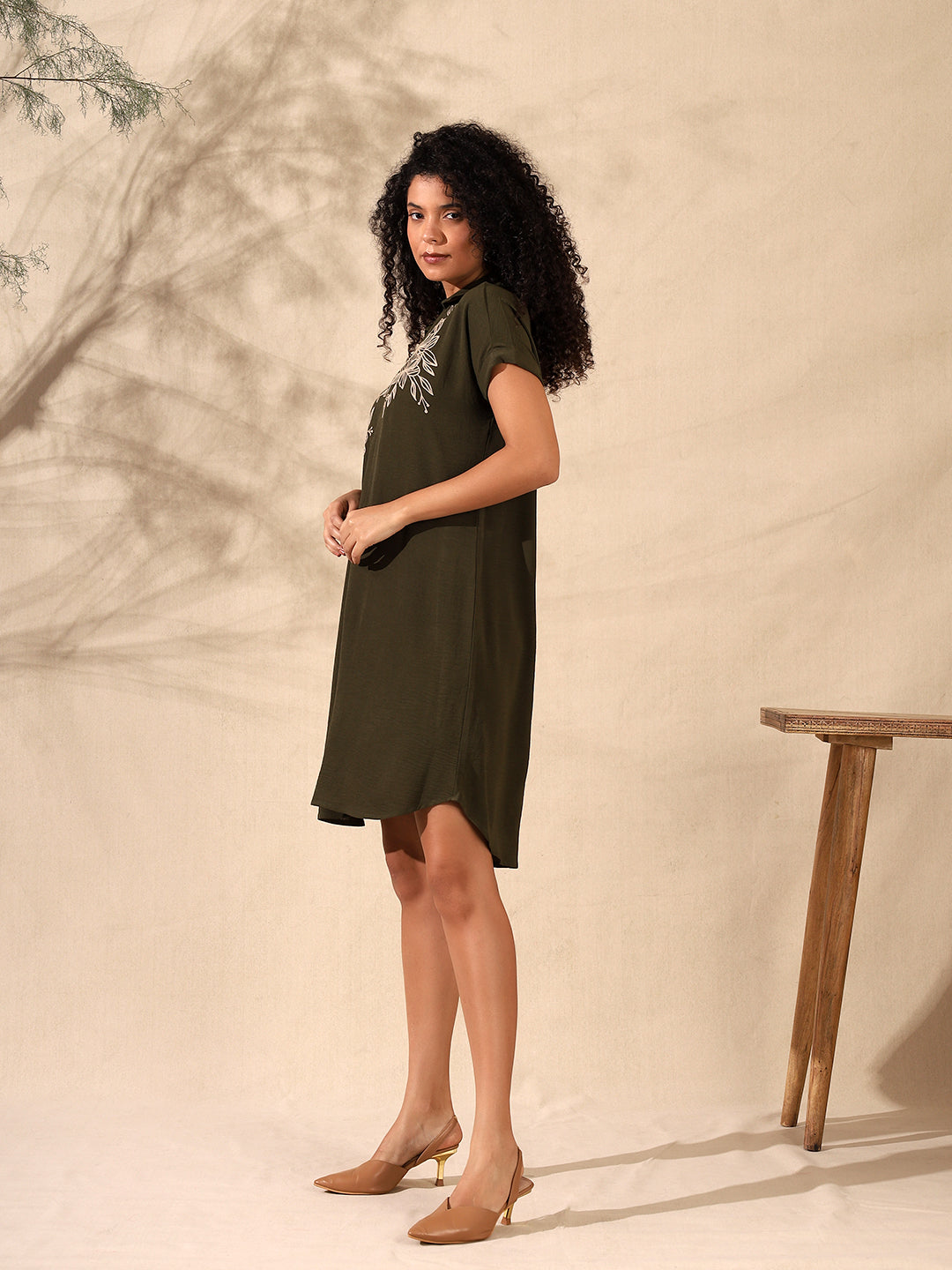 V-neck Embelished Dress