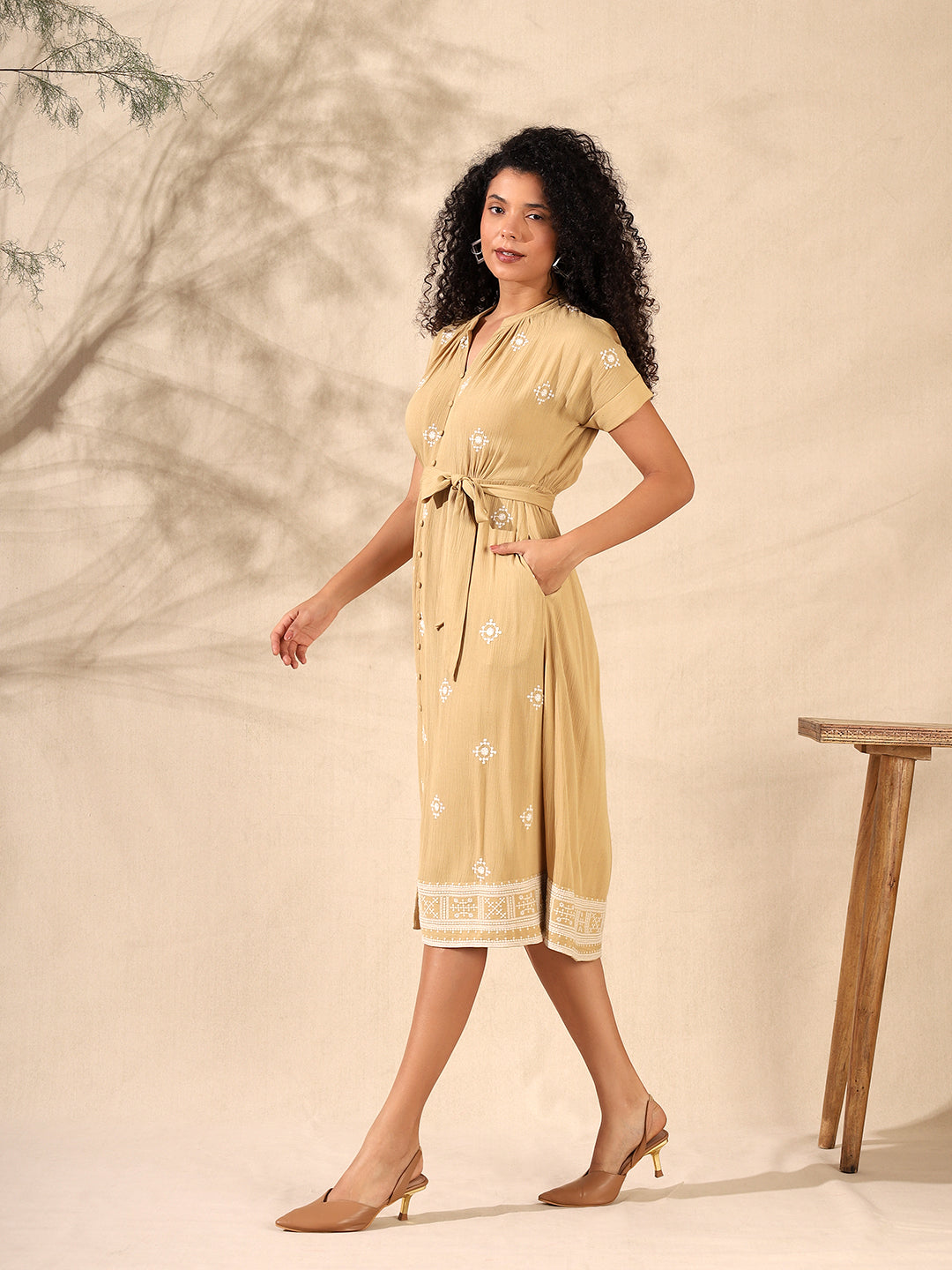 Embroidered Sheath Dress