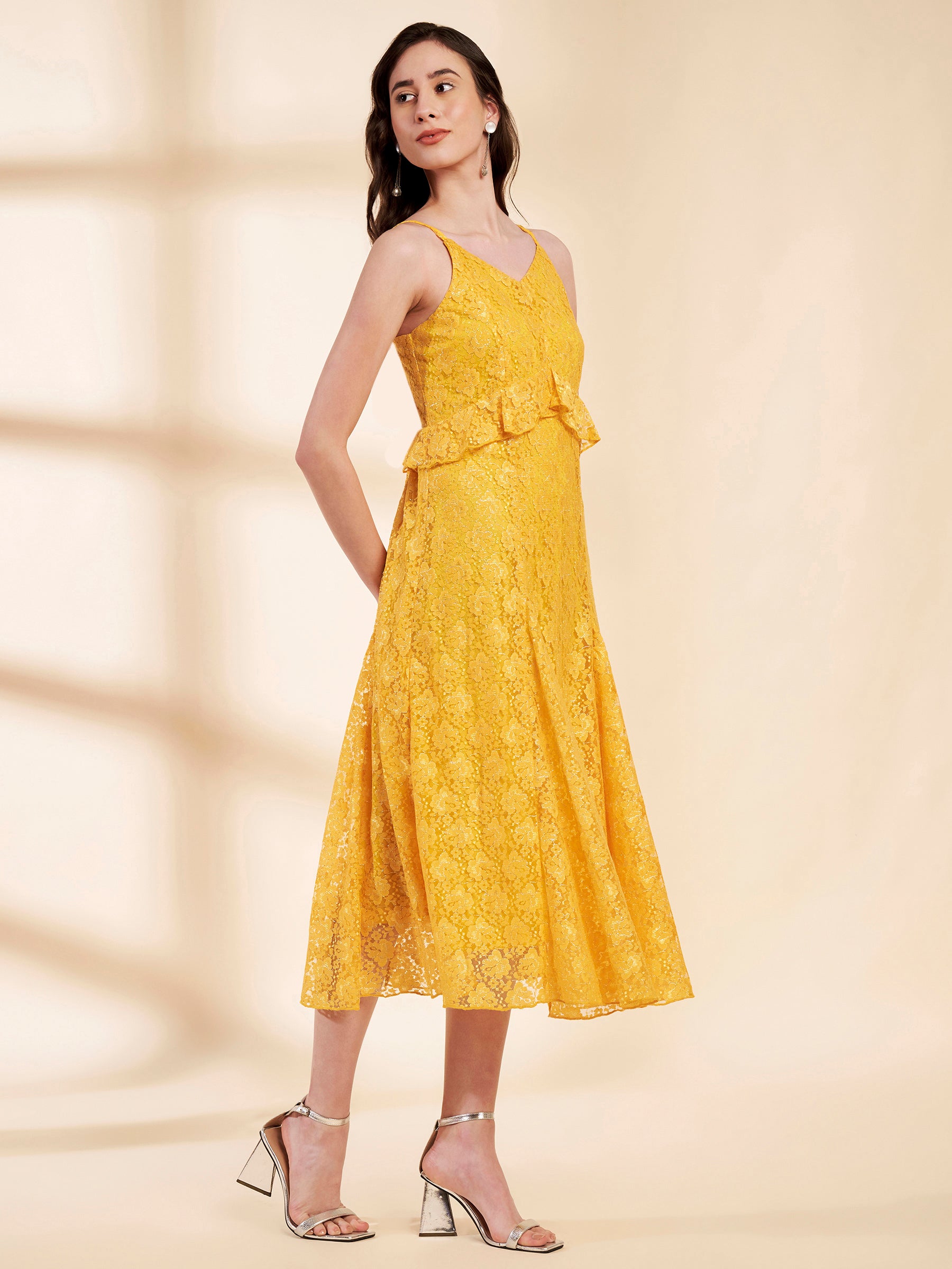 Paneled Lace Dress