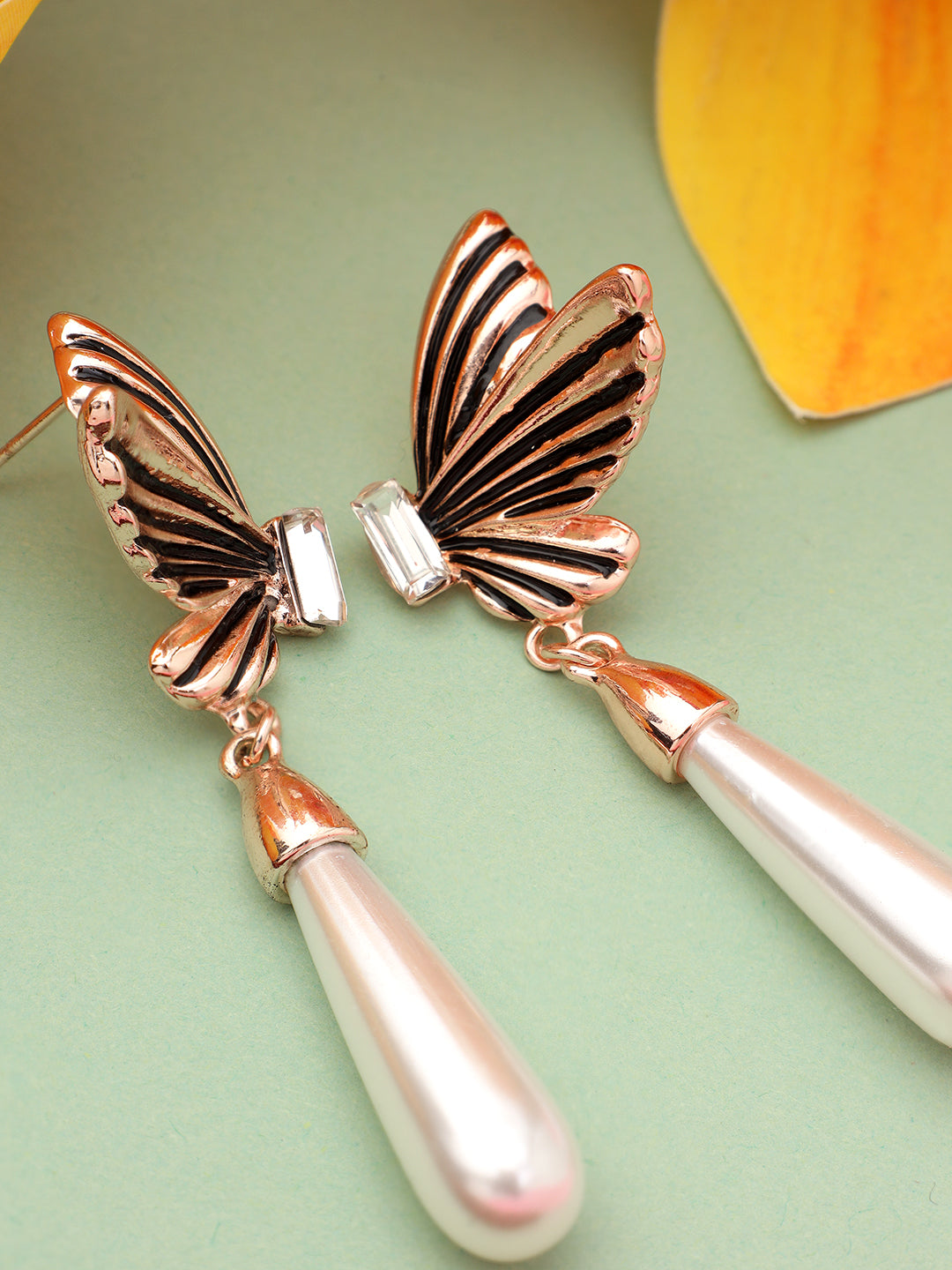 Rose Gold Plated Butterfly Earrings