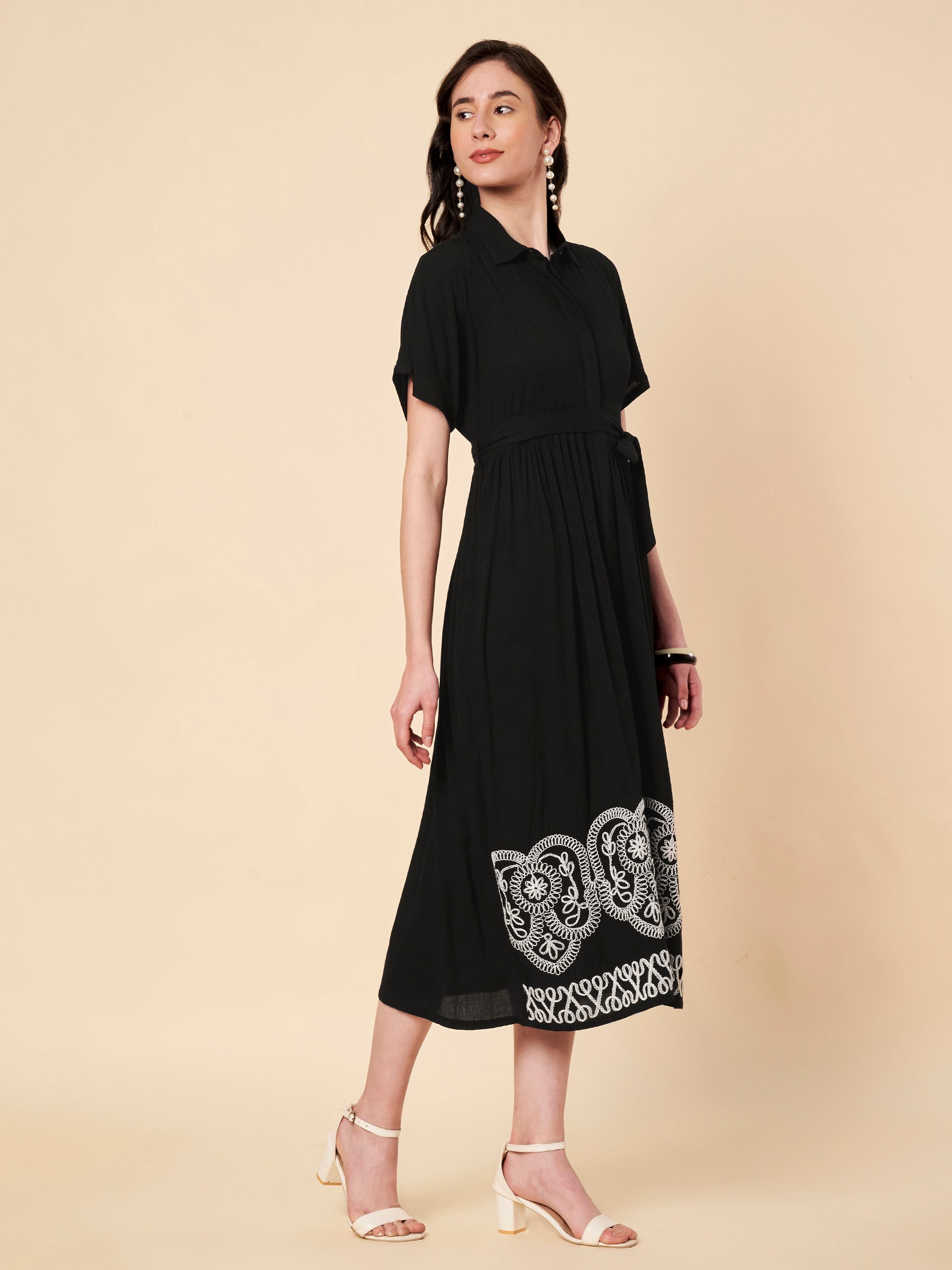 Embroidered Border Dress