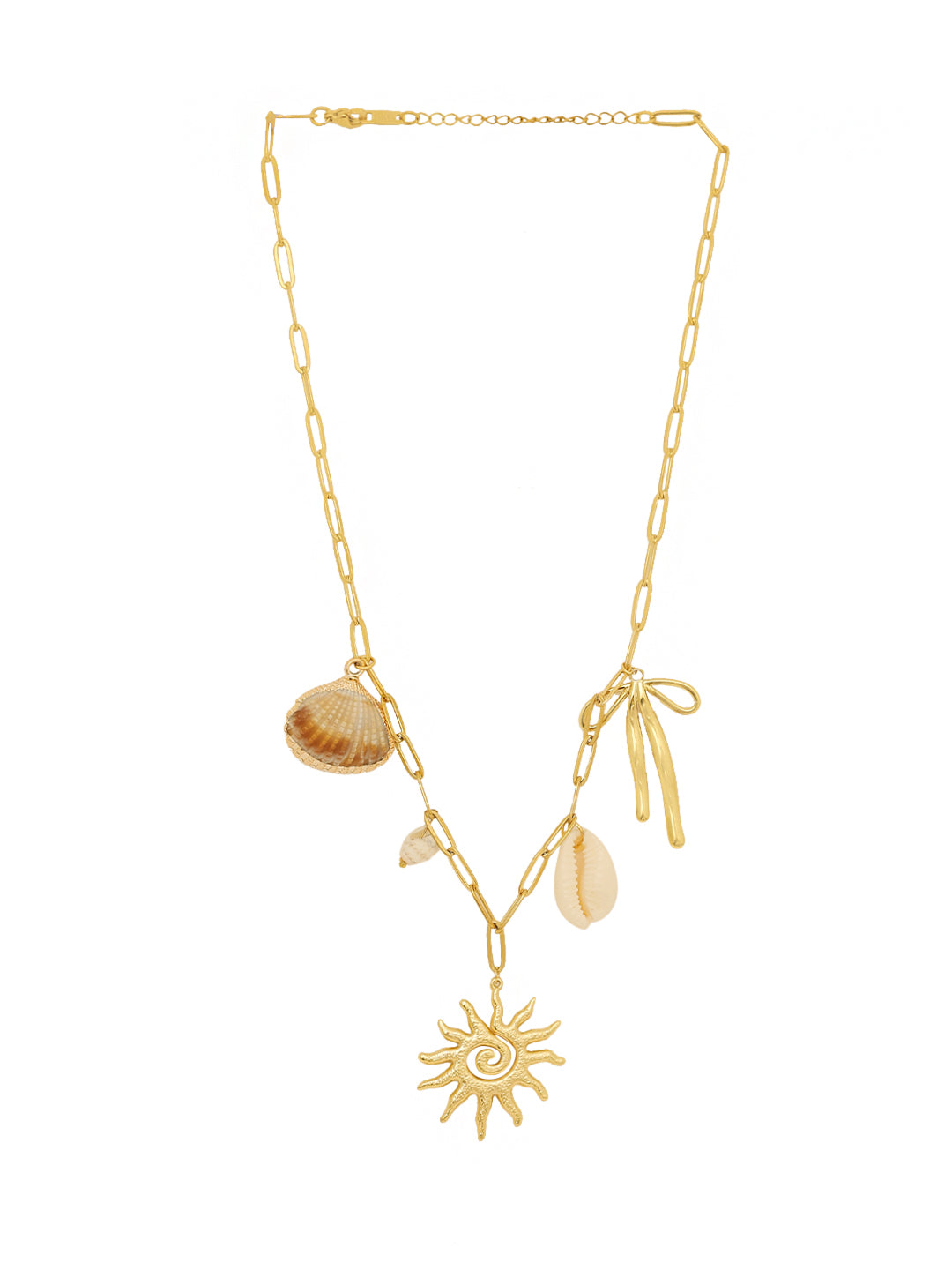 Unisex Gold-Plated Sun Necklace