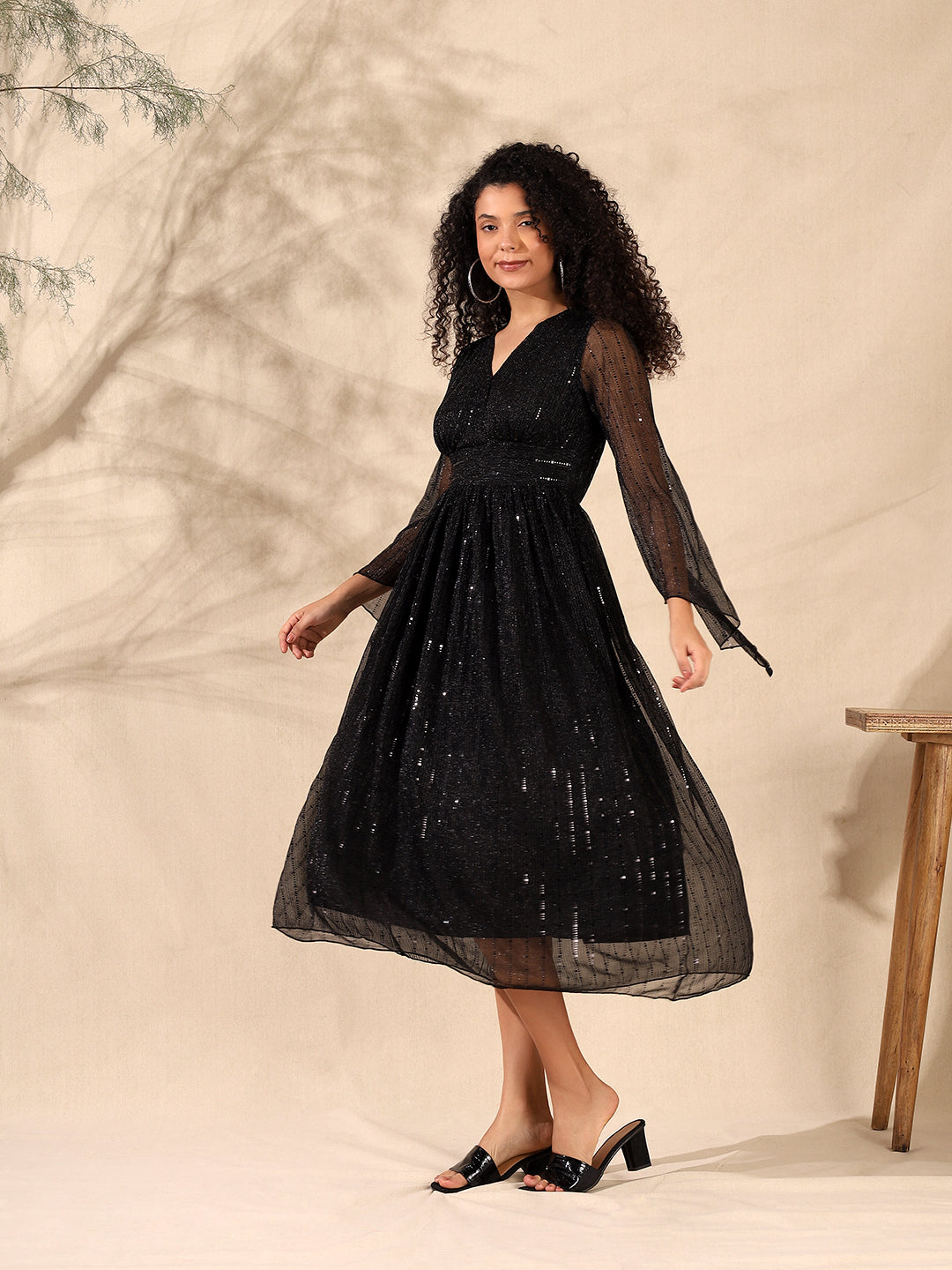 Glitter Fit & Flair Dress