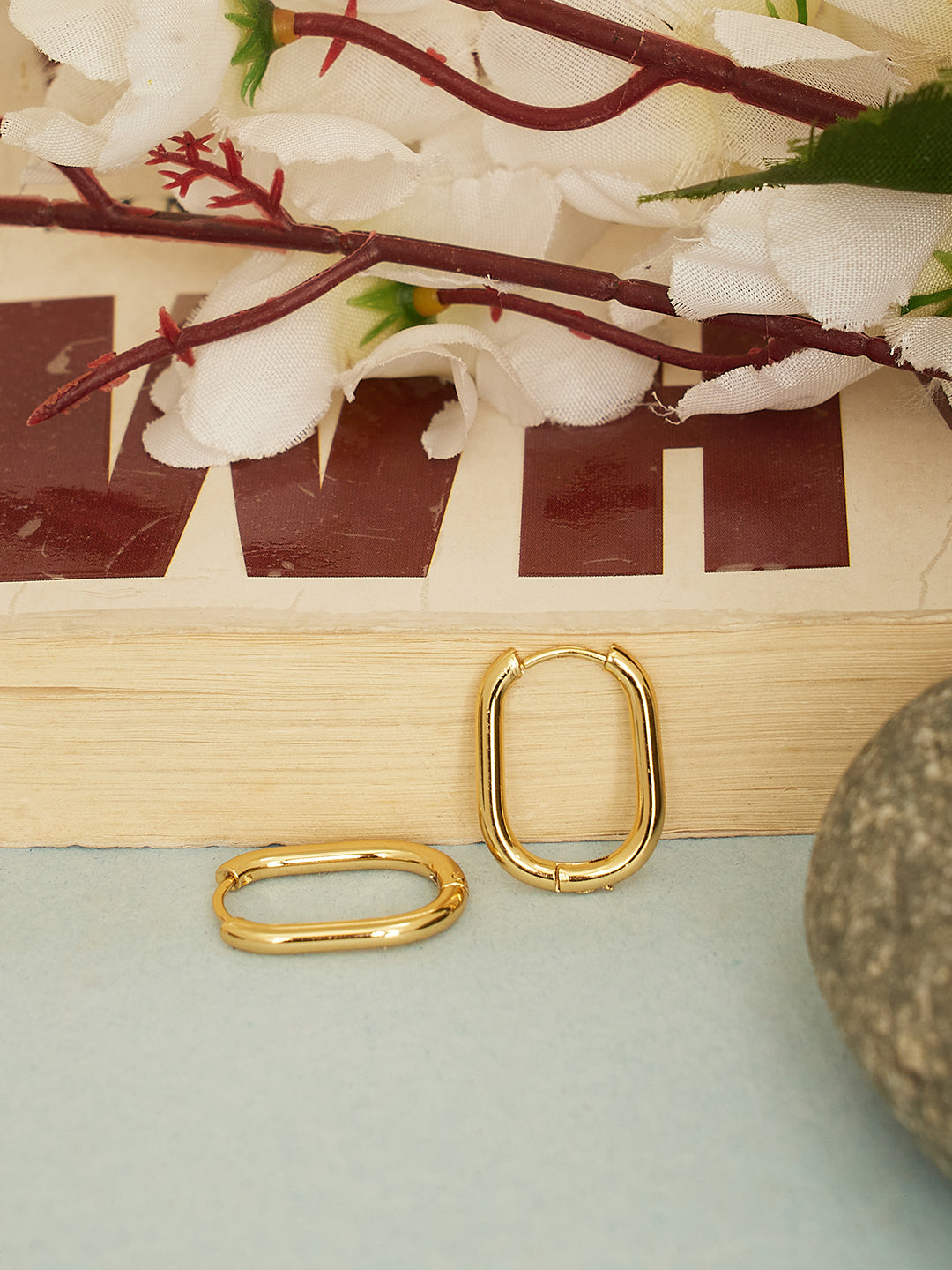 Gold-Plated Square Hoop Earrings