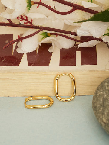 Gold-Plated Square Hoop Earrings
