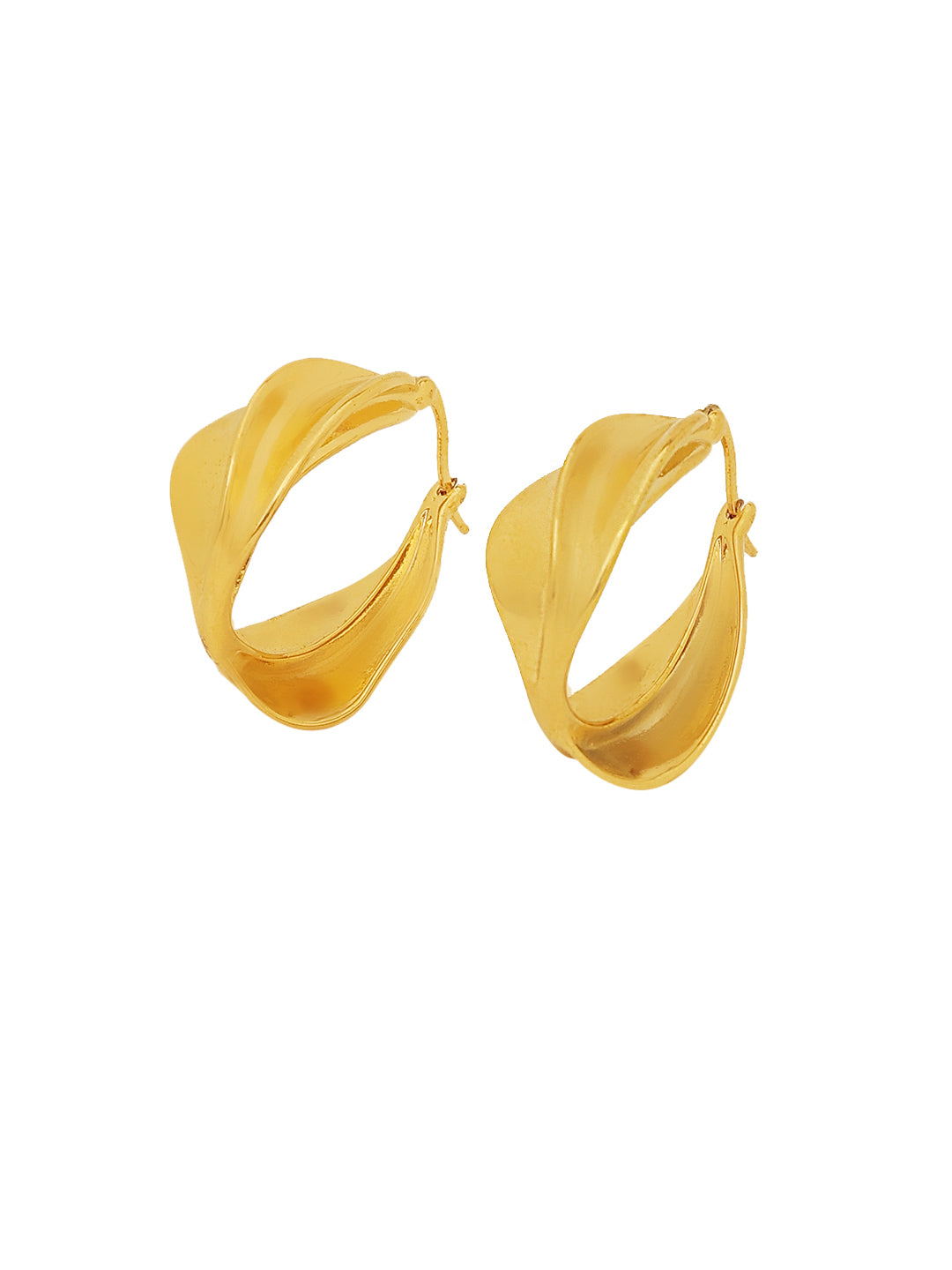 Women Gold Plated Contemporary Hoop Earrings