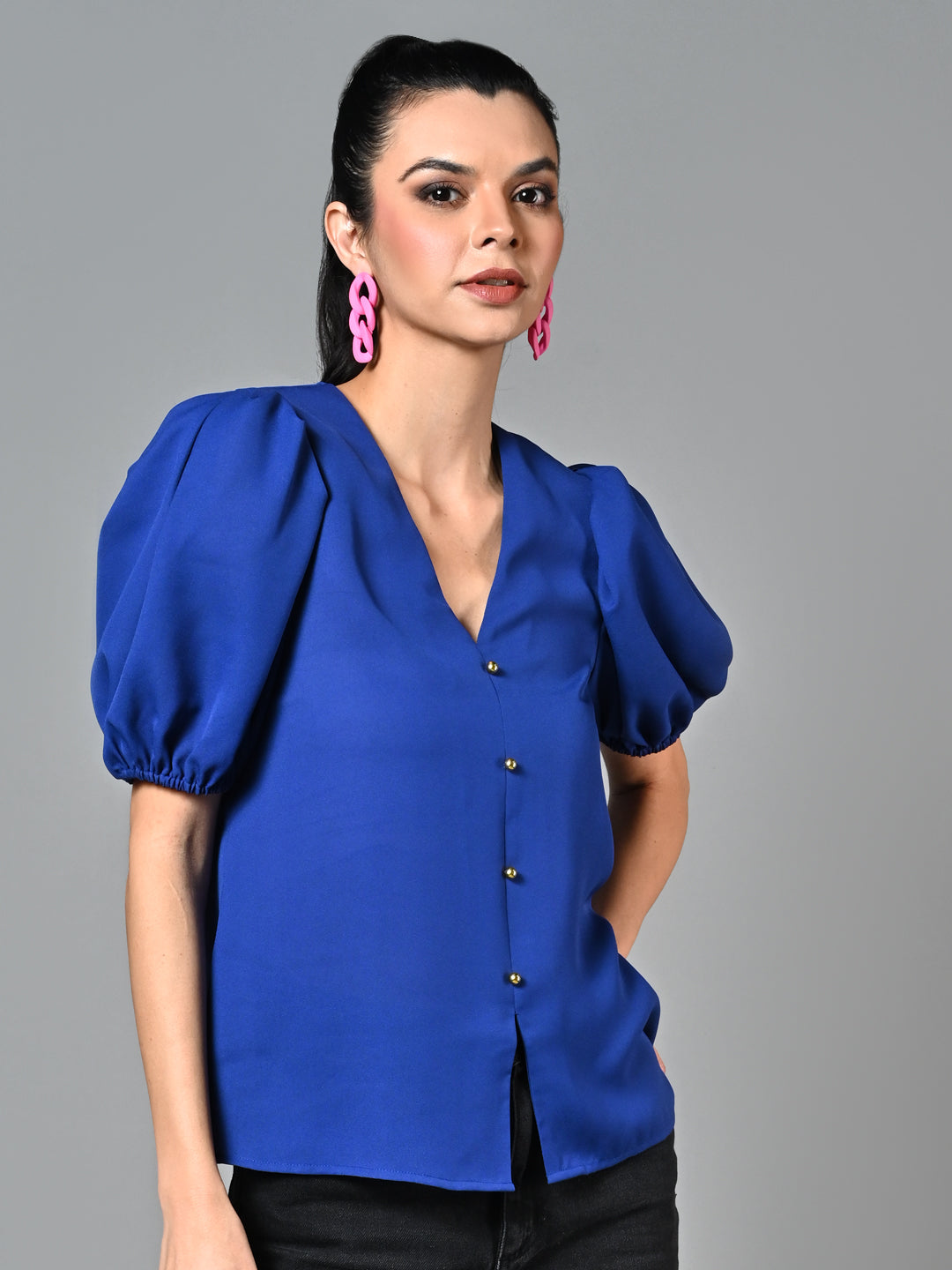 Classy Blue Shirt Top