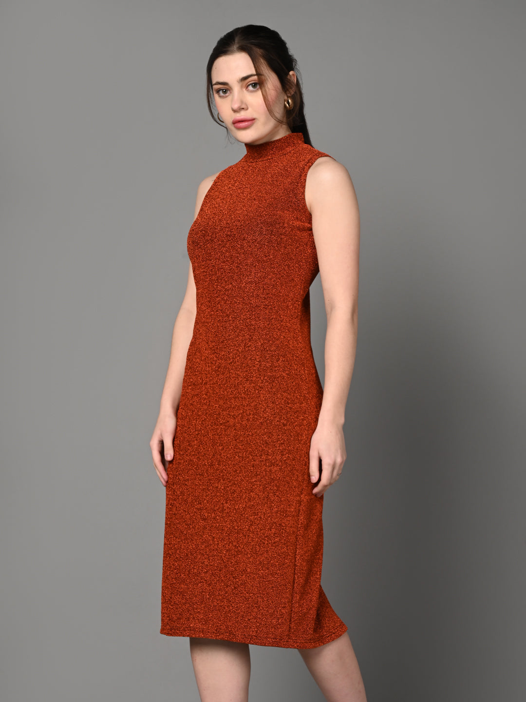 Embellished Red Fitted Sheath Dress