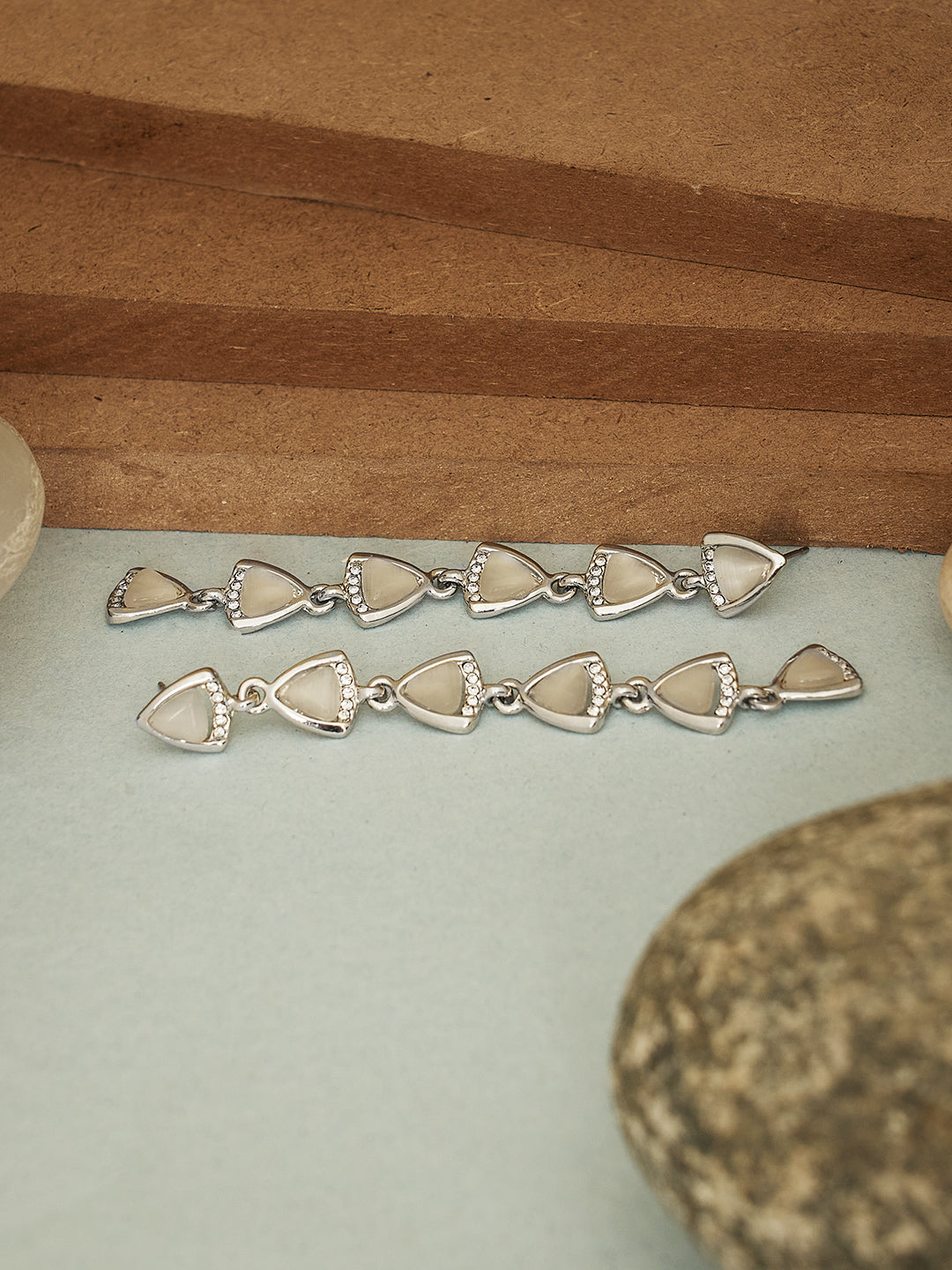Women Pearls Studded Drop Earrings