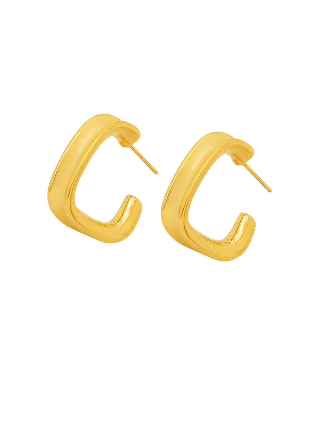 Gold Plated Square Loop Earrings