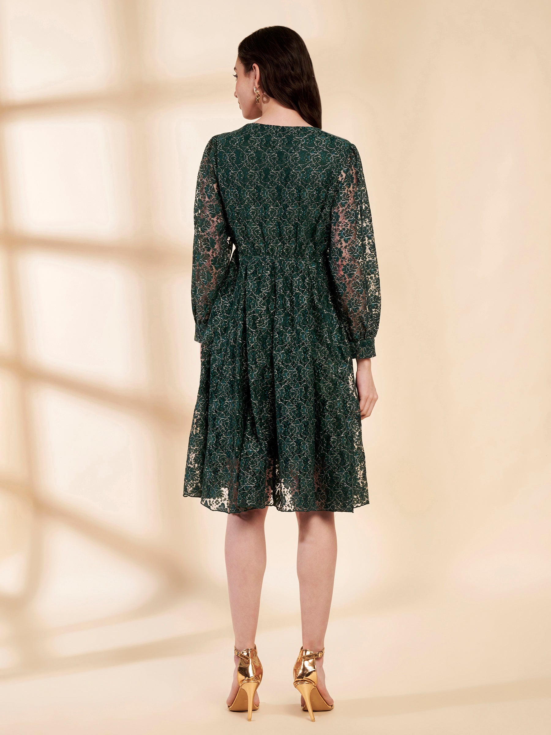 Paneled Lace Dress