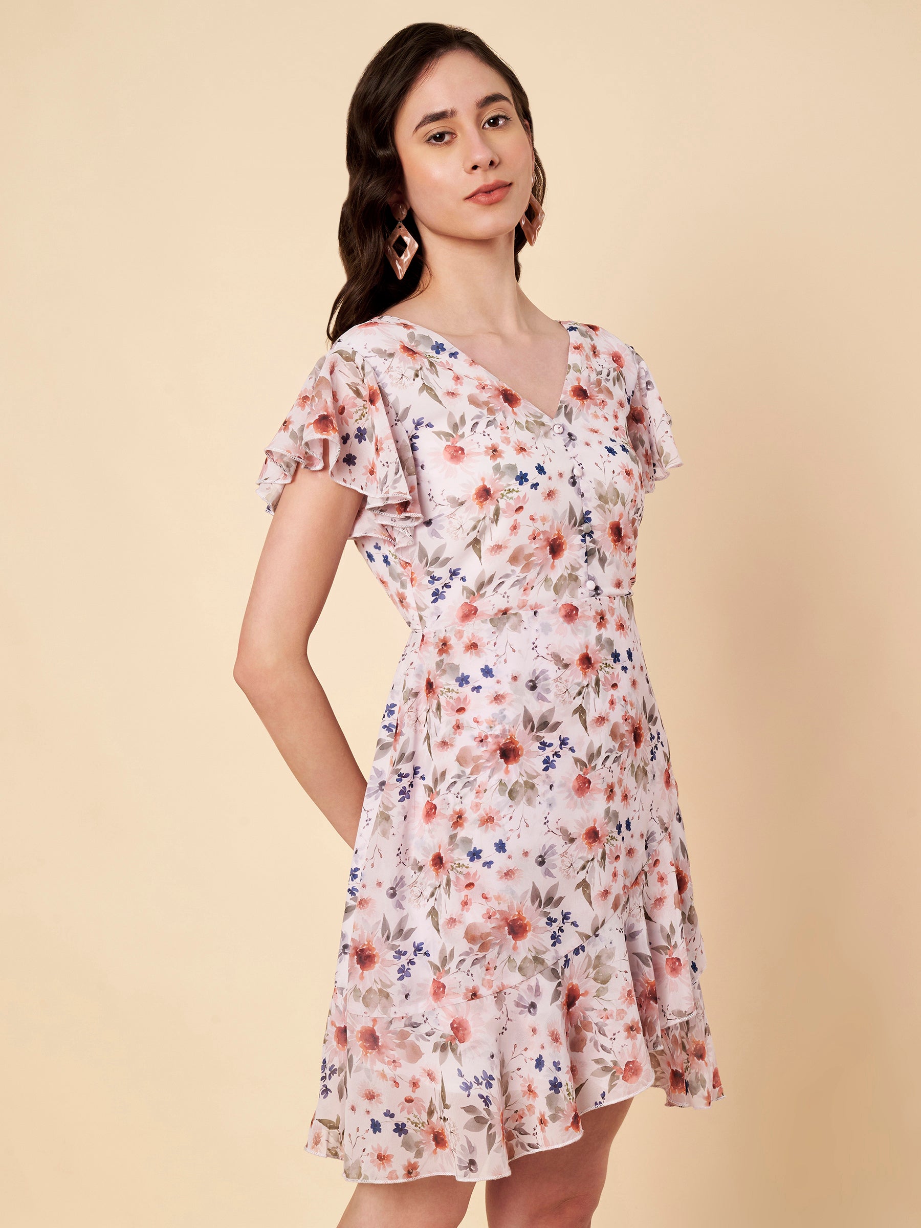 Fit & Flair Printed Dress
